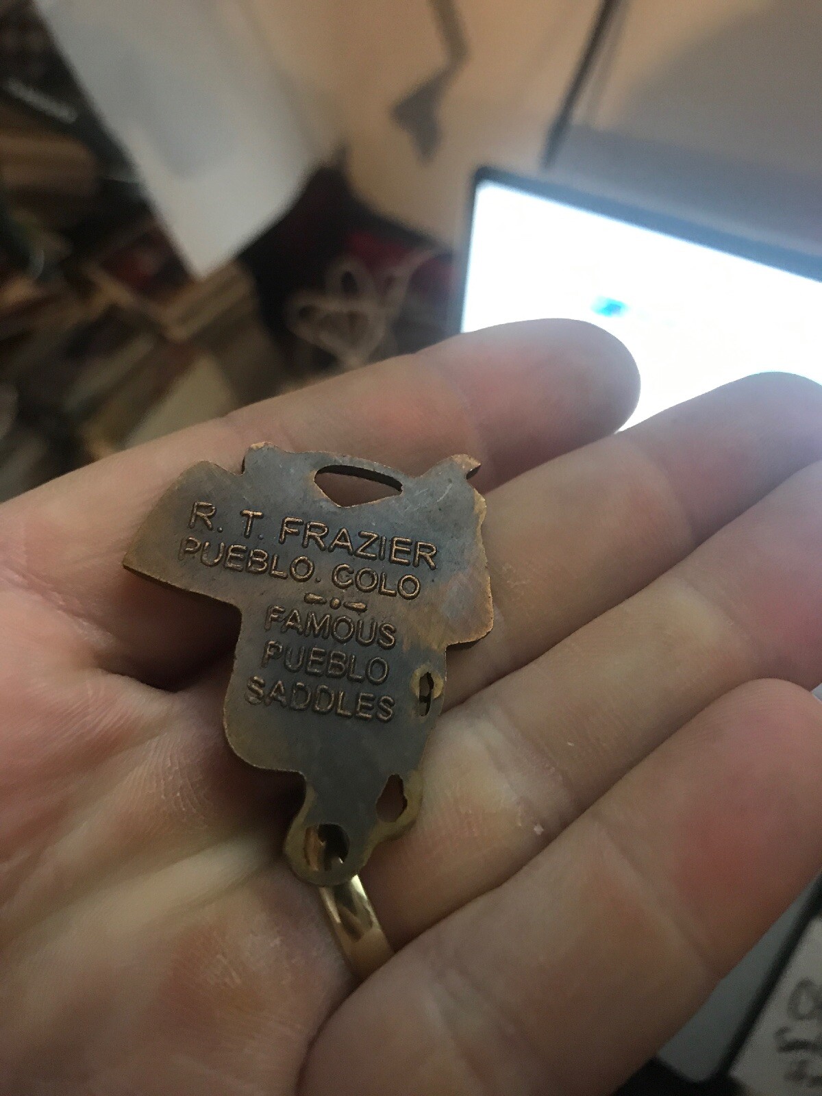 Saddle Pocket Watch FOB Cowboy Ranch KEYCHAIN Horse Pueblo Colorado Rodeo METAL