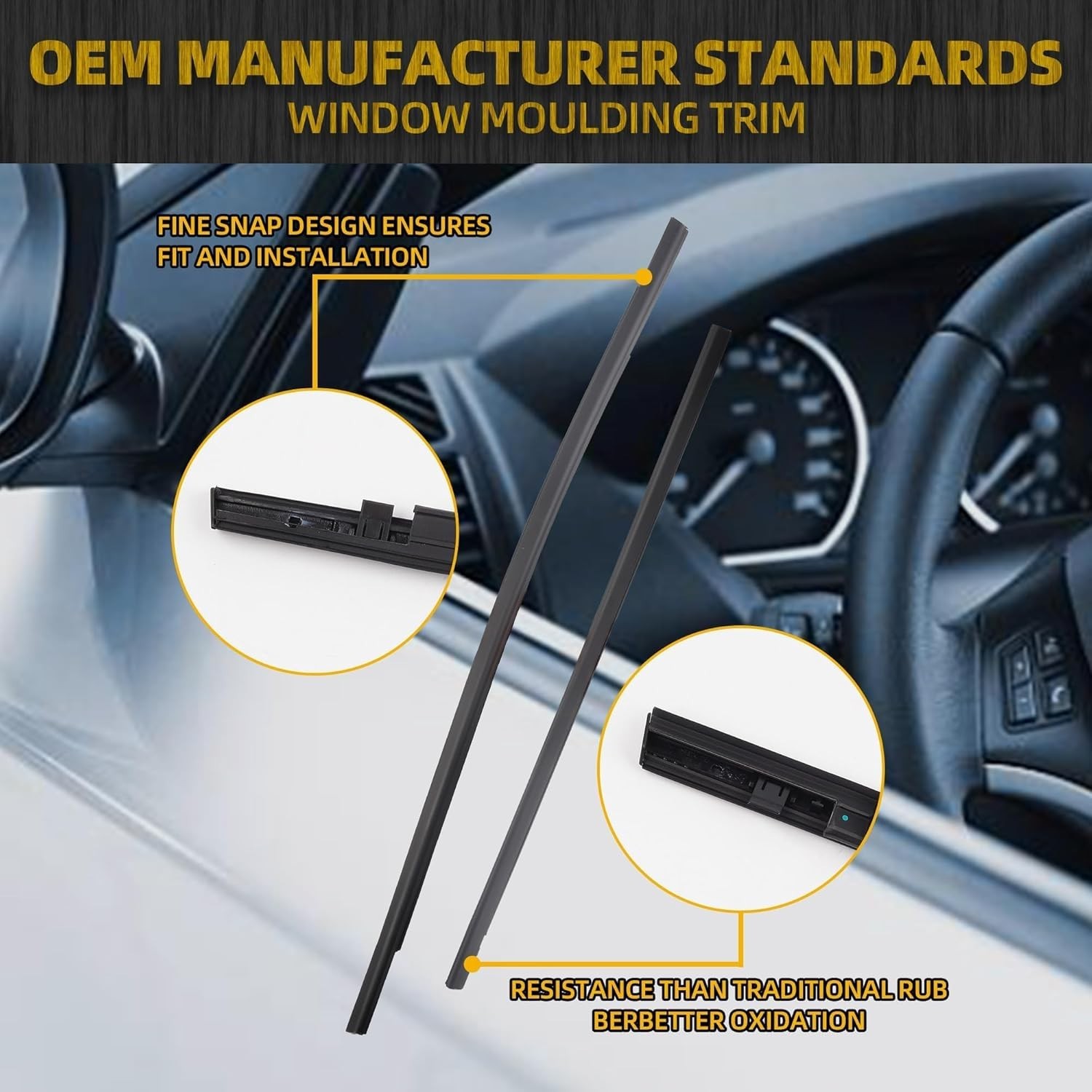 Window Weatherstrip Compatible with Honda Civic Hatchback 2016-2019 Replaces# 72