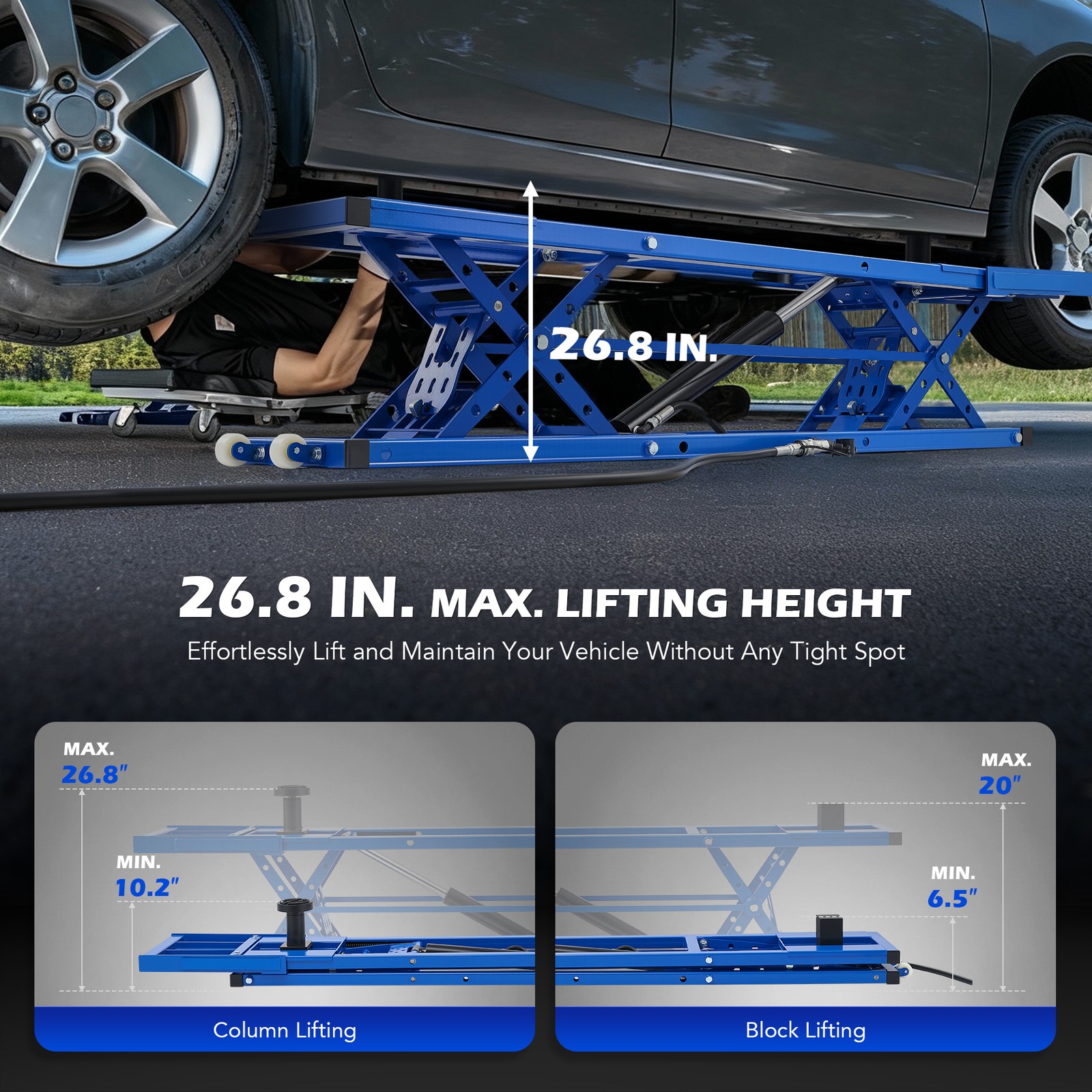 OMT 7000lb Automotive Mid Rise Scissor Auto Car Lift Garage Tool Auto Repair