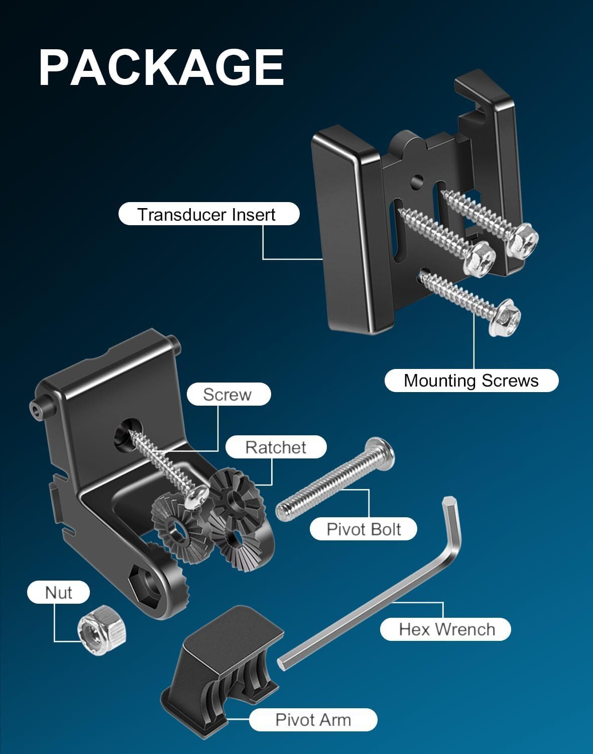 For Humminbird 740093-1 Transducer Mount MHX XNT Hardware Transom Mount Bracket