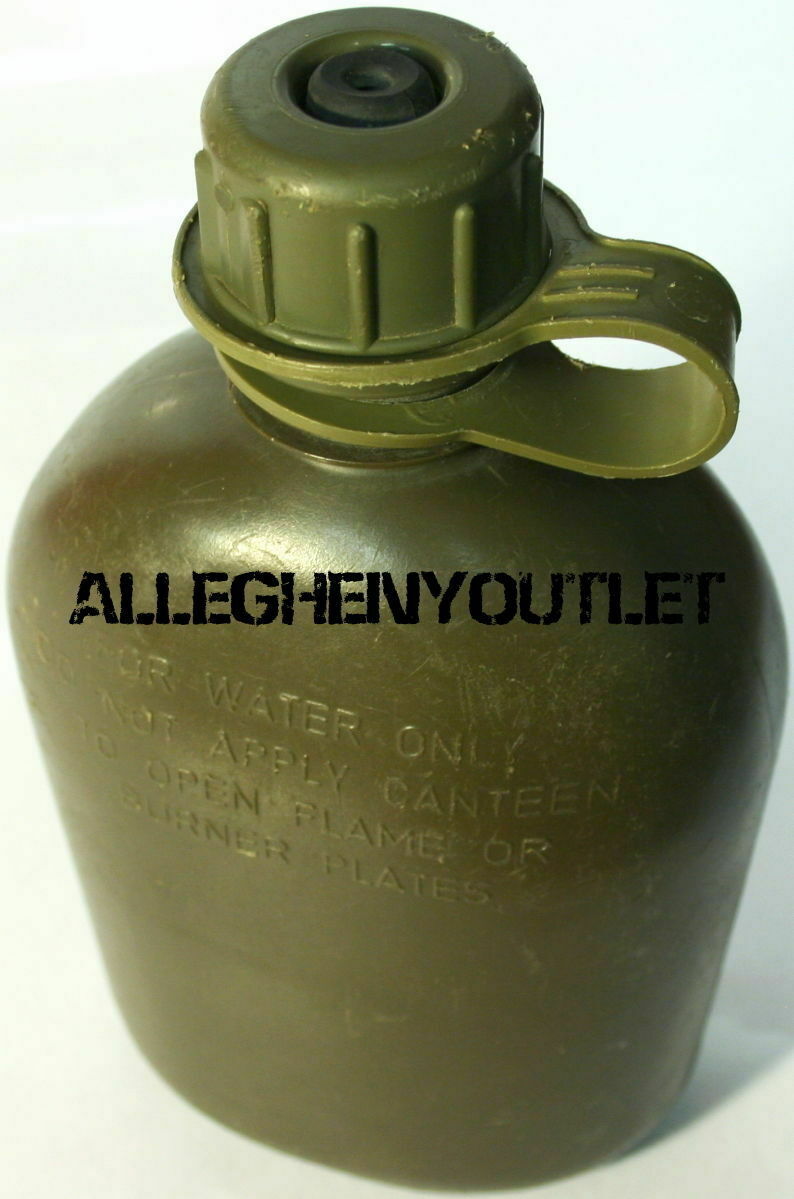 GENUINE USGI MILITARY SURPLUS 1 QUART WATER CANTEEN AND COVER ARMY OD GREEN GC