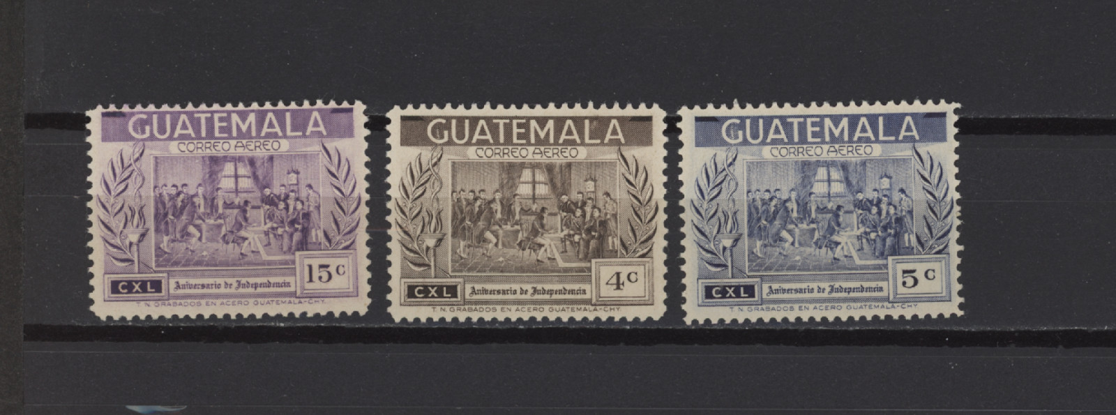 s55368 GUATEMALA 1962 MNH** 140 years independence 3v