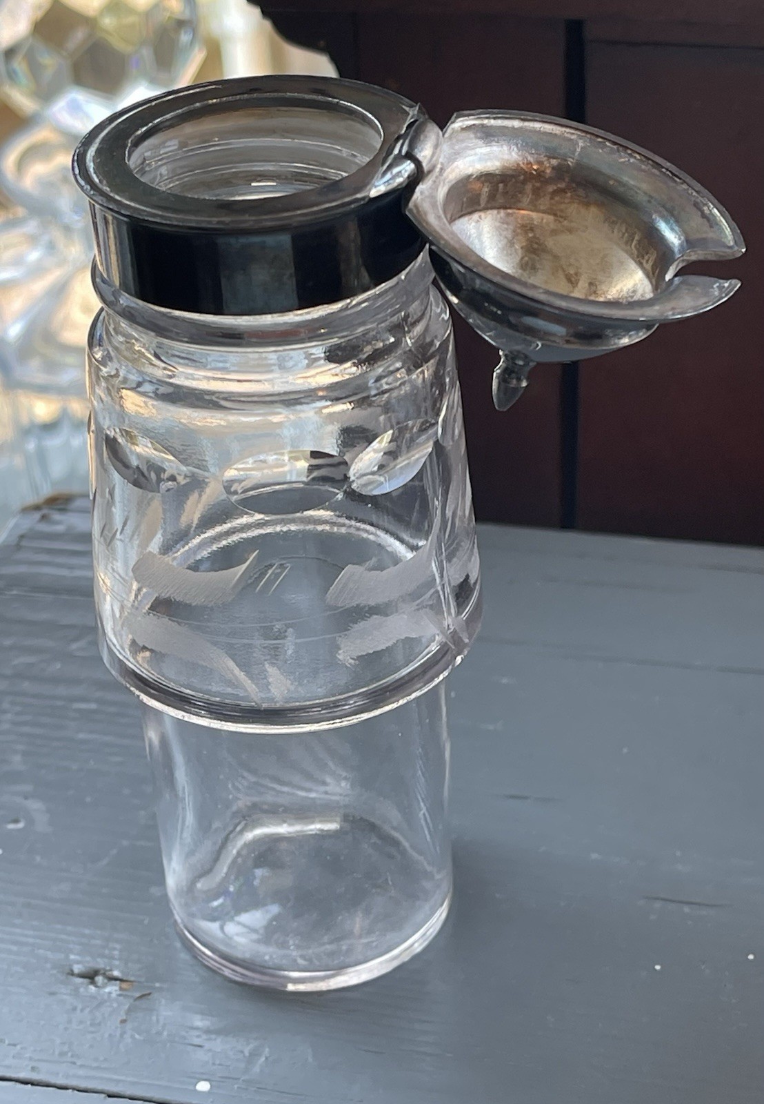 Lot of 5 Vintage/Antique Crystal Etched Condiment Shakers & Cruets Birks & Co...