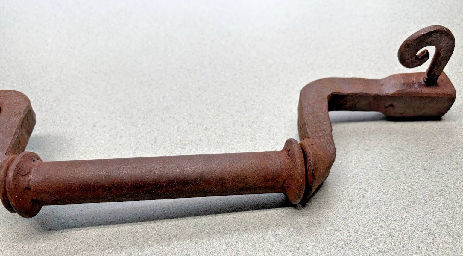 Antique Blacksmith Hand Forged Cage Head LARGE Brace Iron Tool Drill nice