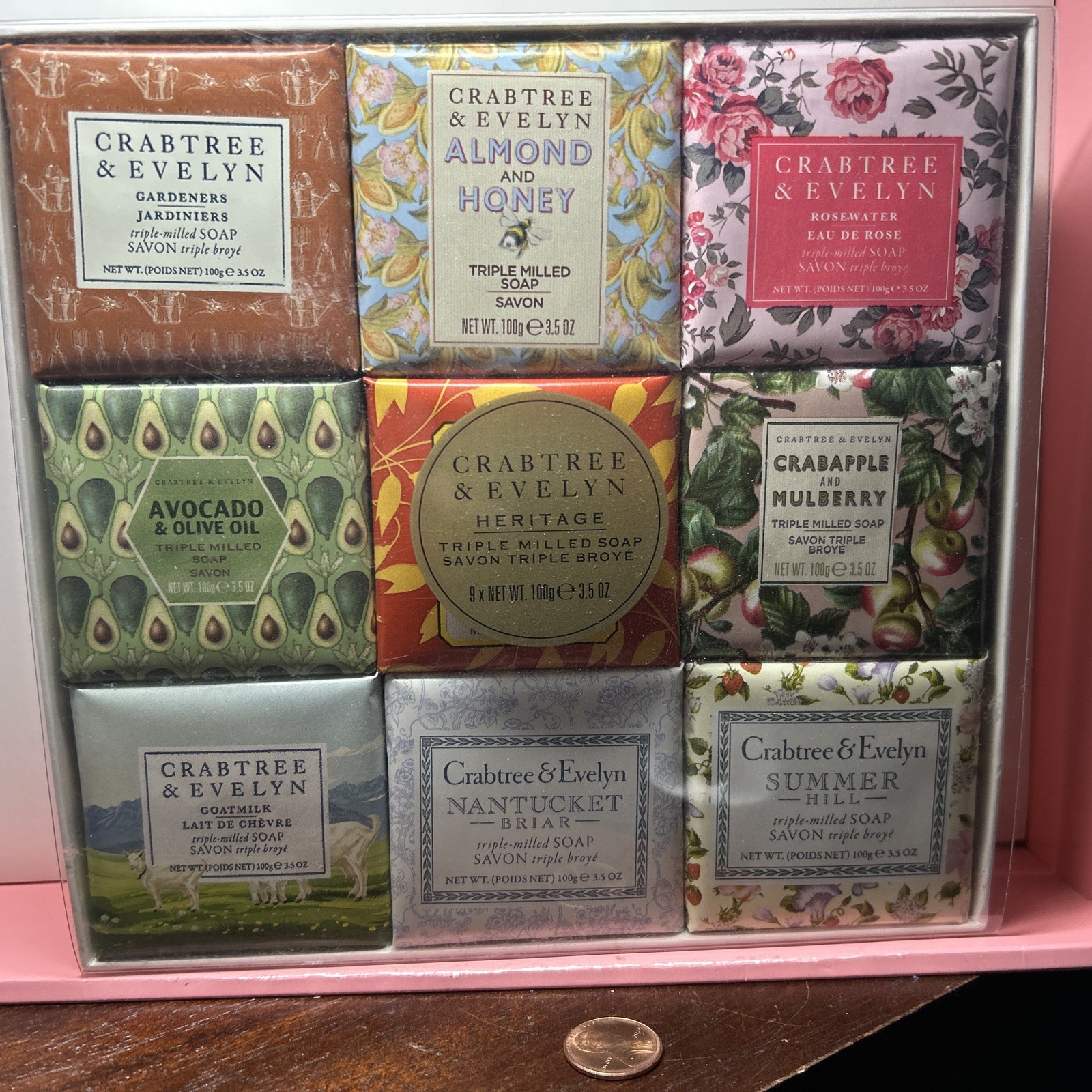 CRABTREE & EVELYN Heritage Triple Milled Soap 9 x 3.5oz Bars NIB