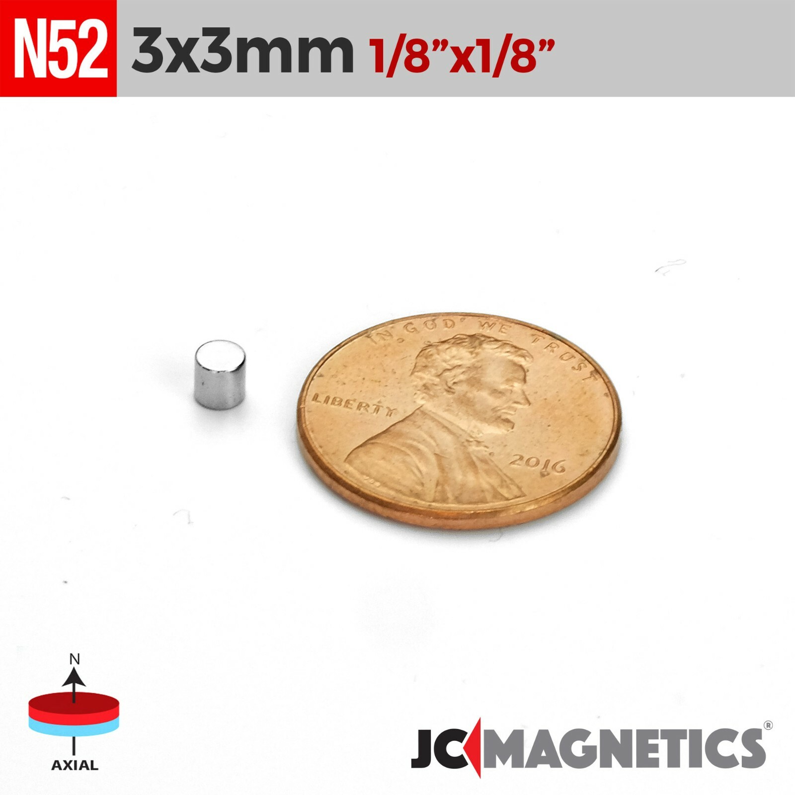 3mm x 3mm 1/8"x1/8" N52 Strong Rare Earth Neodymium Crafts Magnet Discs 3x3mm