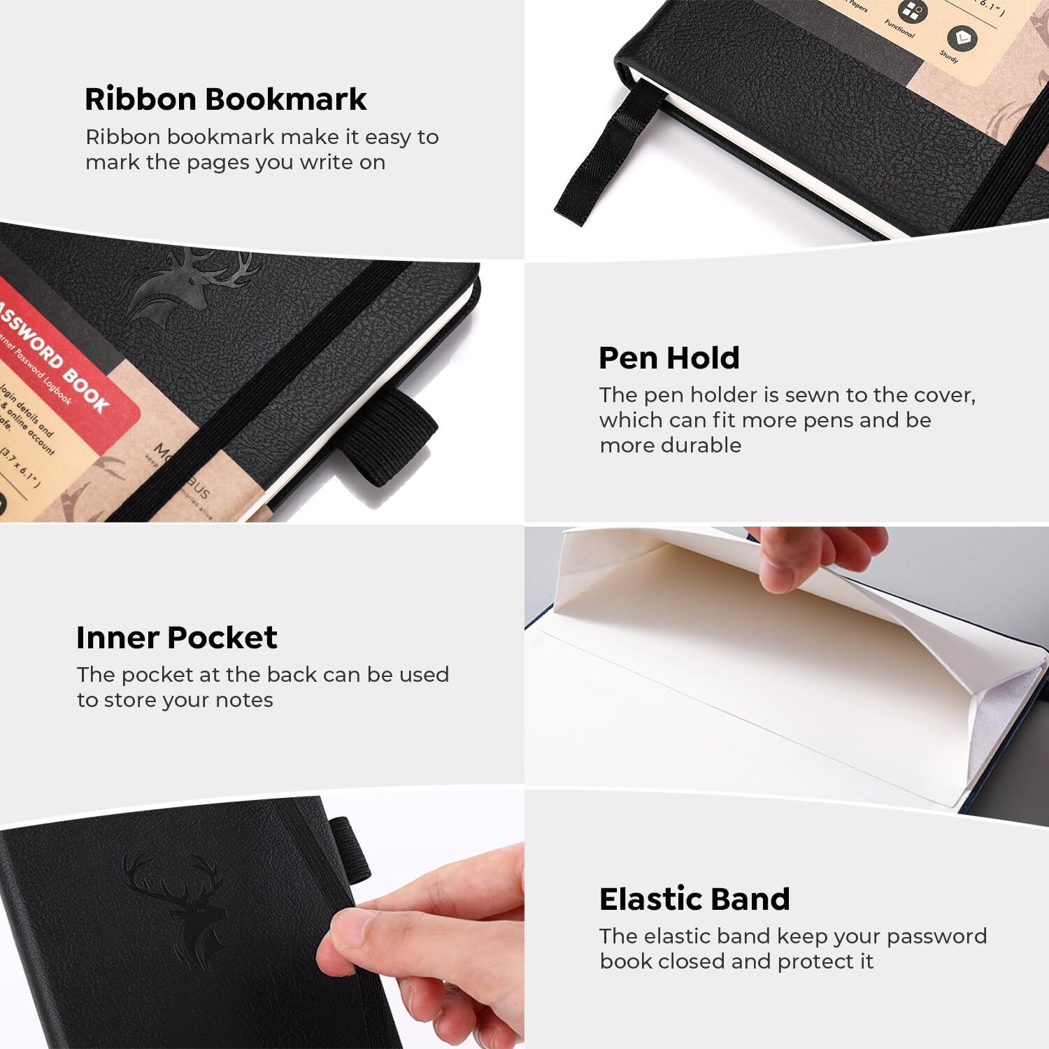 Password Book with Alphabetical Tabs Small Password Keeper with Extra Password S