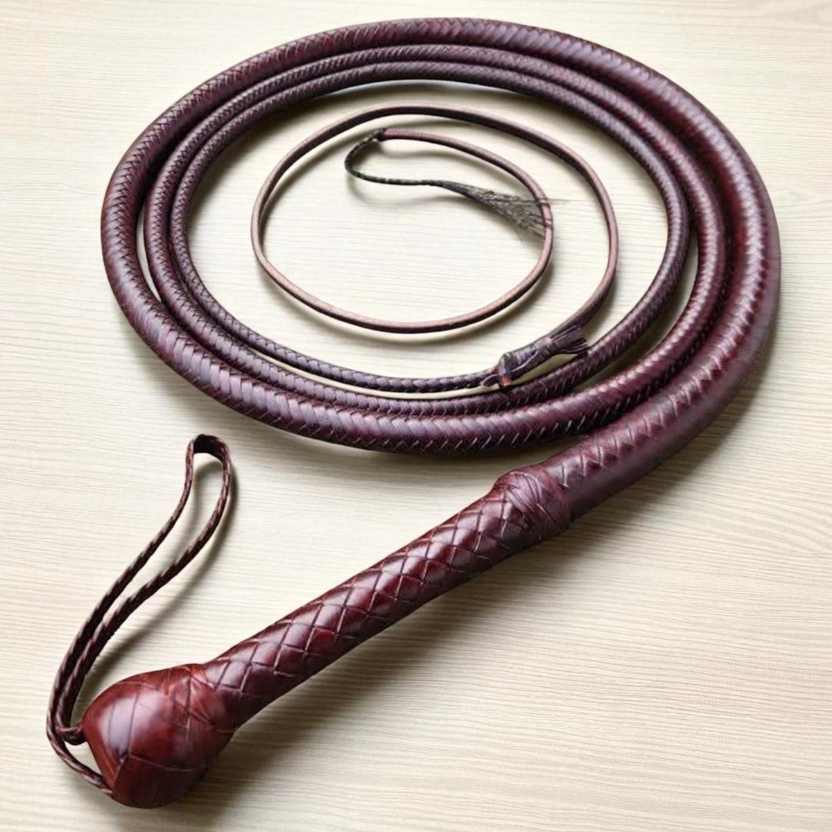 Leather Bullwhip Indiana Jones Raiders Style Whip Handmade Custom Kangaroo Whip