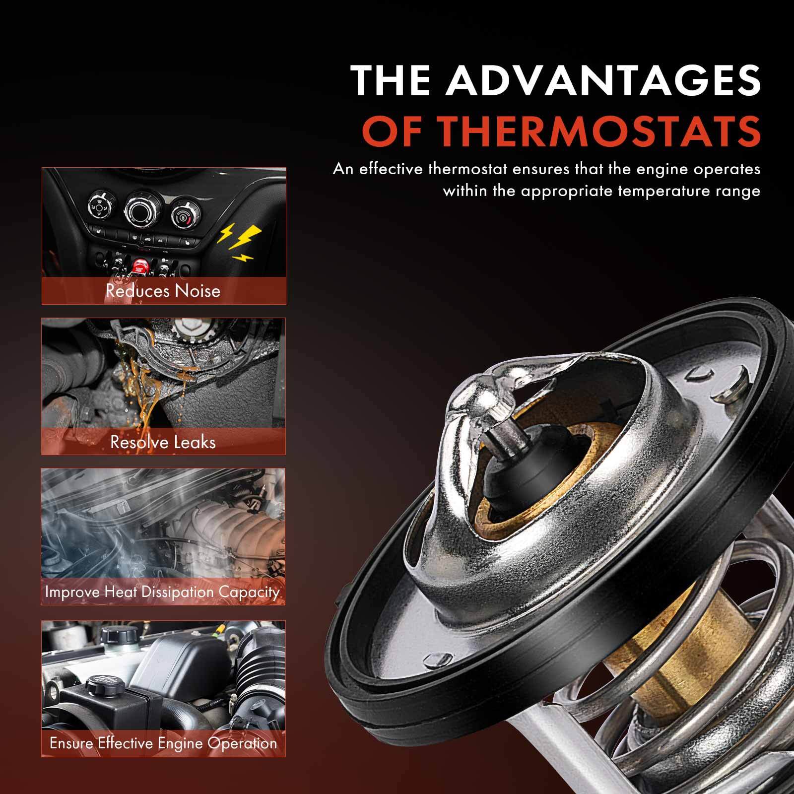 2x Engine Coolant Thermostat for Dodge Avenger 2008-2014 Jeep Compass 2007-2017