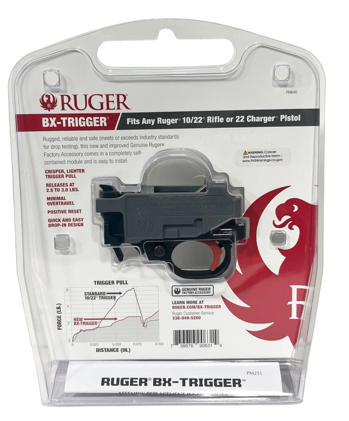 Ruger BX-Trigger Assembly For All Ruger 10/22 Rifles - Red Trigger-90631