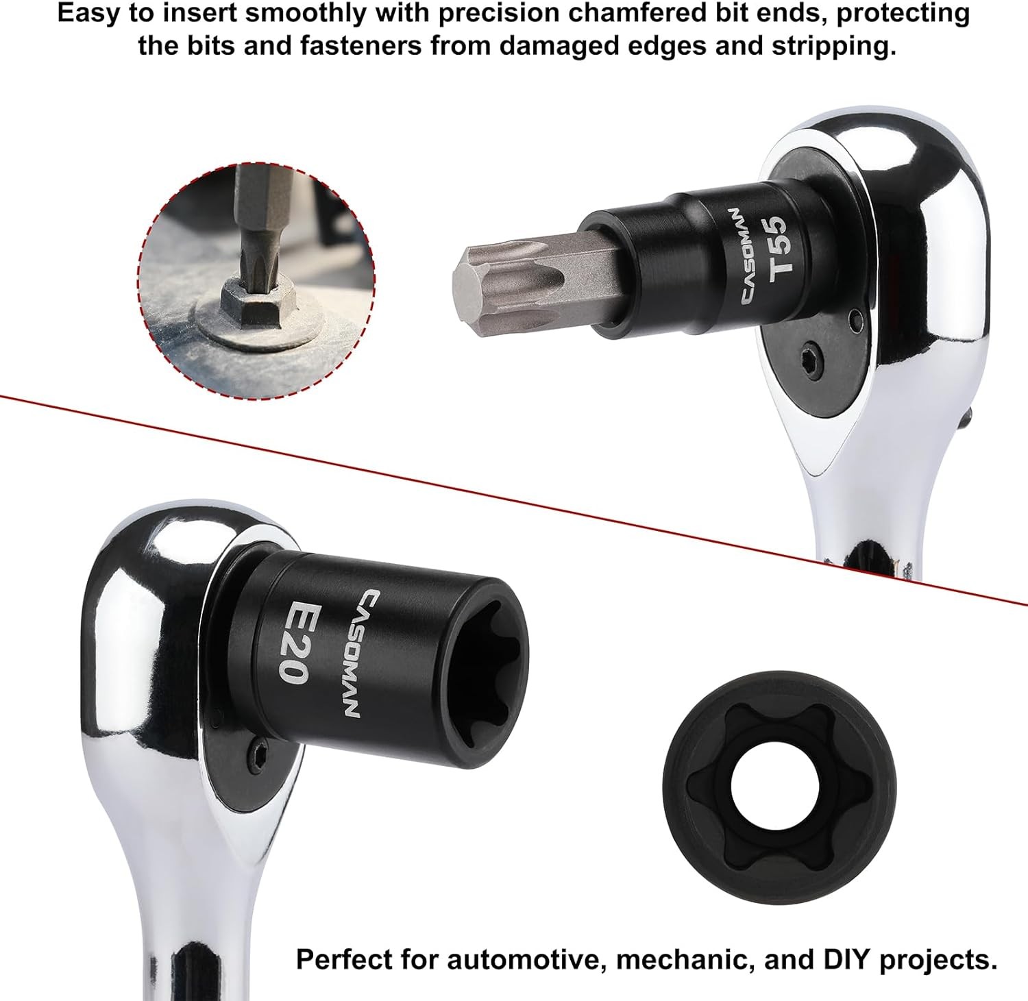 71 PCS Master Hex & Torx Bit Socket Set, 1/4" & 3/8" & 1/2" Drive Metric/SAE