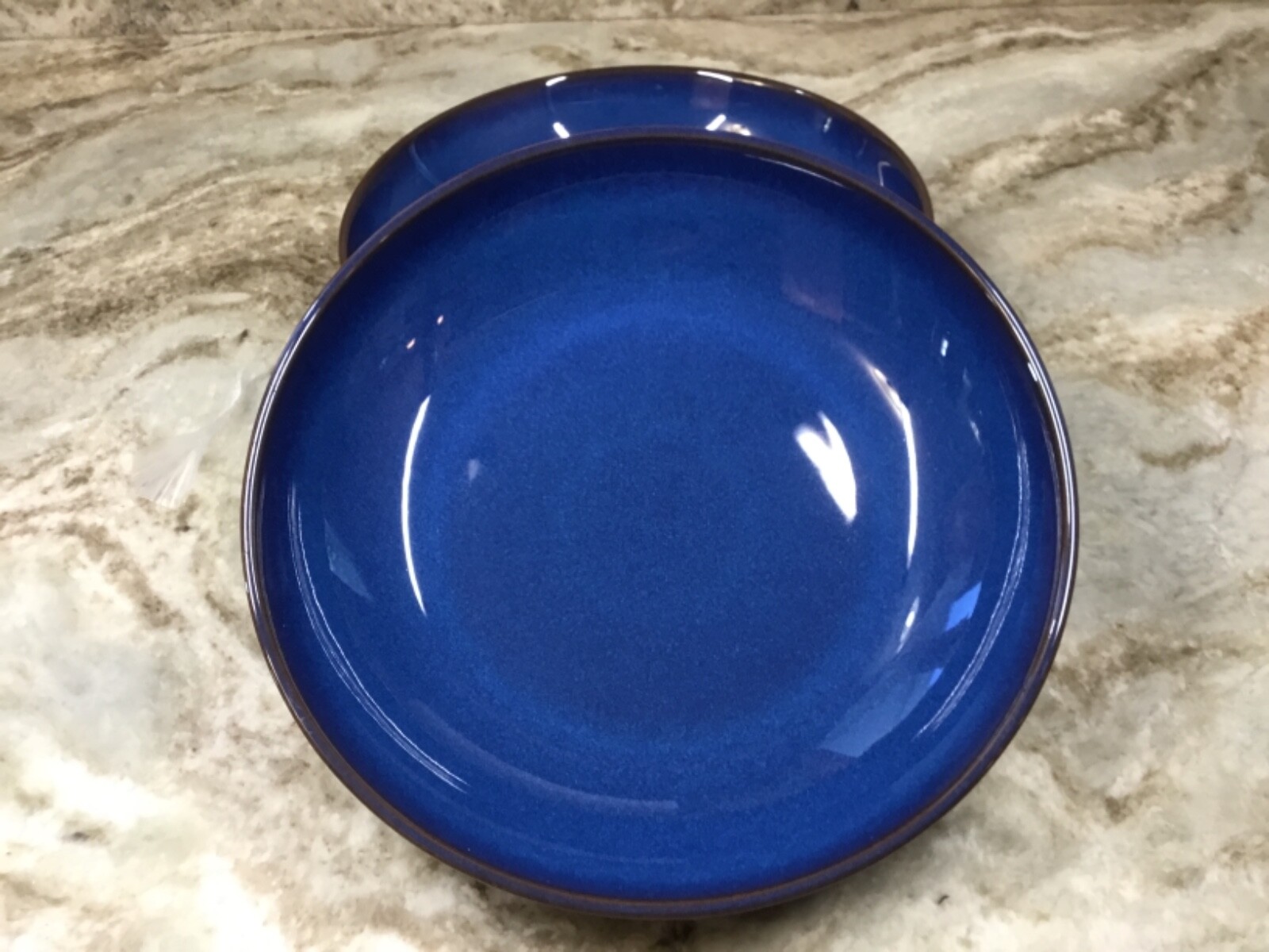 Large Pasta Bowls Denby Imperial Blue. Set Of 2 Made In England. New.