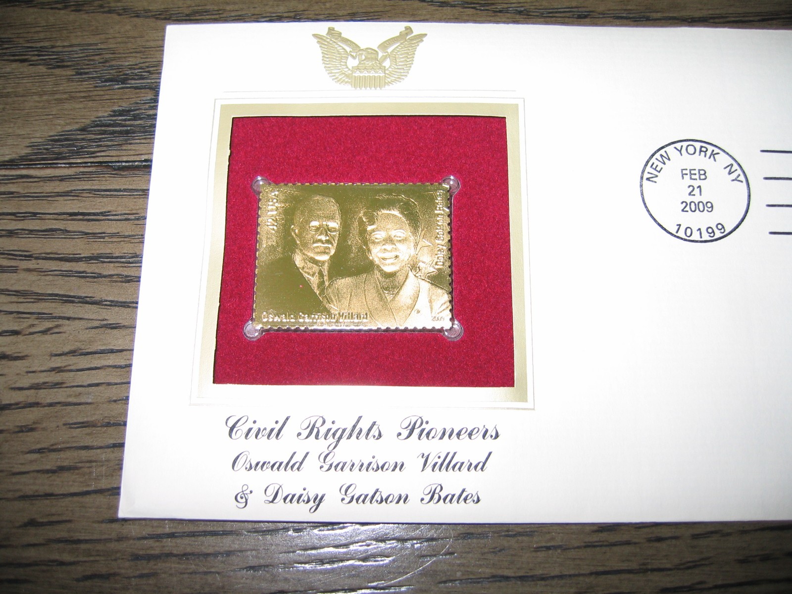 2009 Oswald Garrison Villard Daisy Gatson Bates Replica Golden Cover Stamp