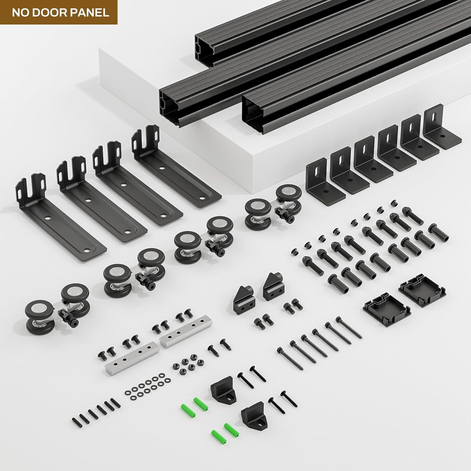 6FT-12FT Box Rail Hardware Heavy Duty Sliding Barn Door Track Wall Mount Kit