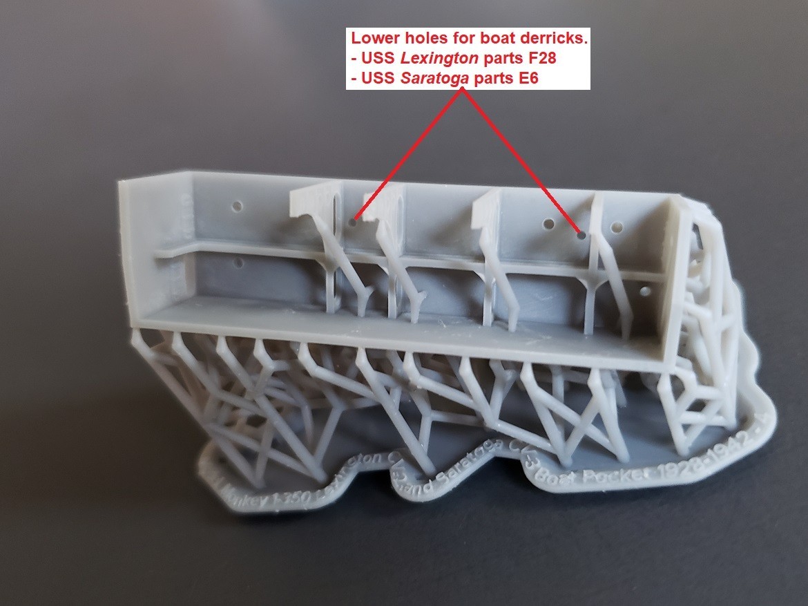 1/350 USS Lexington CV-2 and USS Saratoga CV-3 boat pockets, 1928-1942