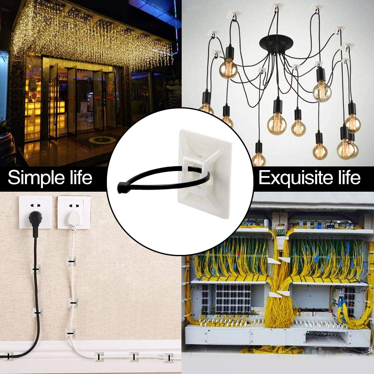 100PCS Metal Zip Ties Stainless Steel Heavy Duty Self-Locking Cable Ties Lock US