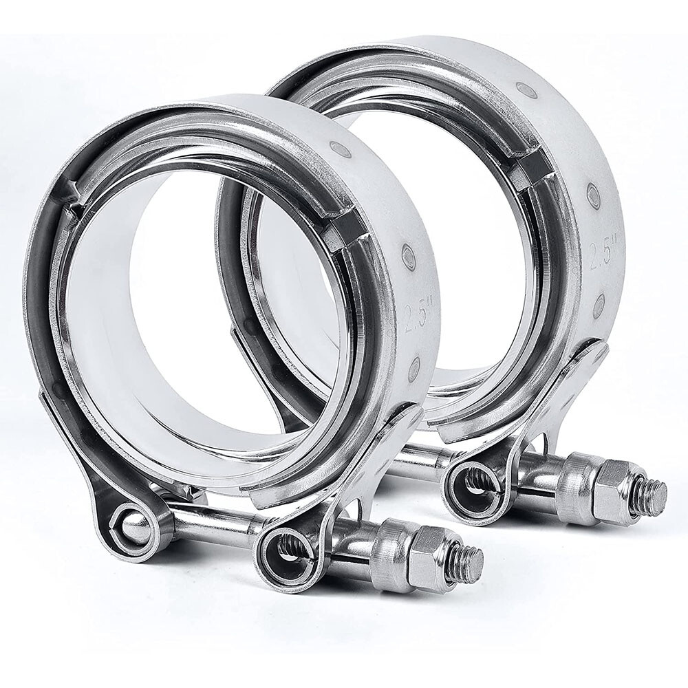 2X 2.5" inch V-band Clamp stainless steel Flange Male-Female for Exhaust Pipe