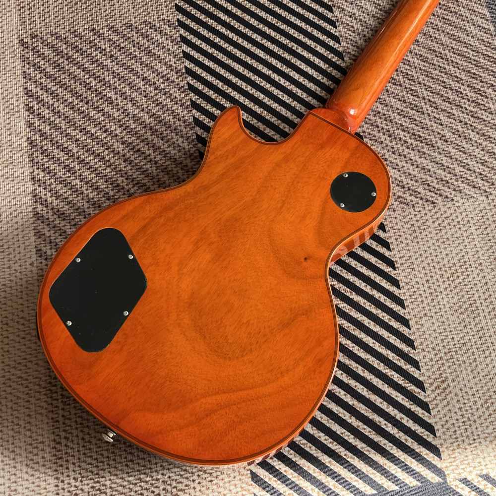 Custom Shop Gray Electric Guitar orange logo and binding in stock free shipping