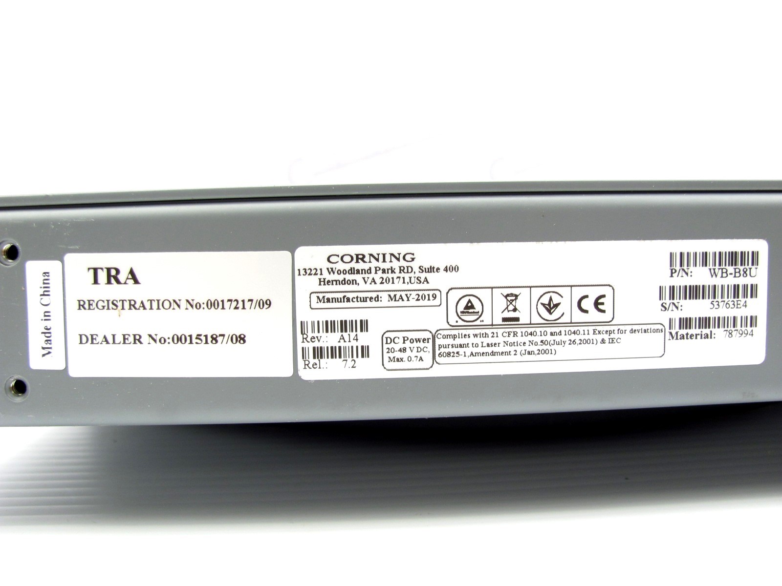 CORNING - WB-B8U - 8-PORT BASE UNIT MOBILE ACCESS - 8 x SC/APC optical - 1RF