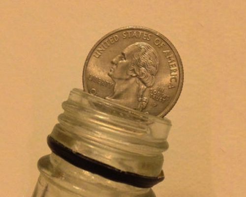 Coin In Bottle Folding Quarter Magic Pocket Trick Close Up Bite Out Gimmick Gaff