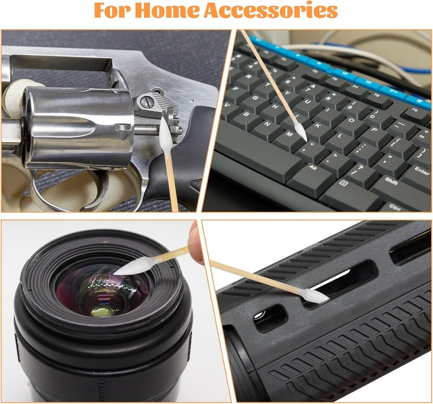 500pcs Pointed Cotton Swabs with Storage Case, 6 inch Precision Gun Cleaning ...