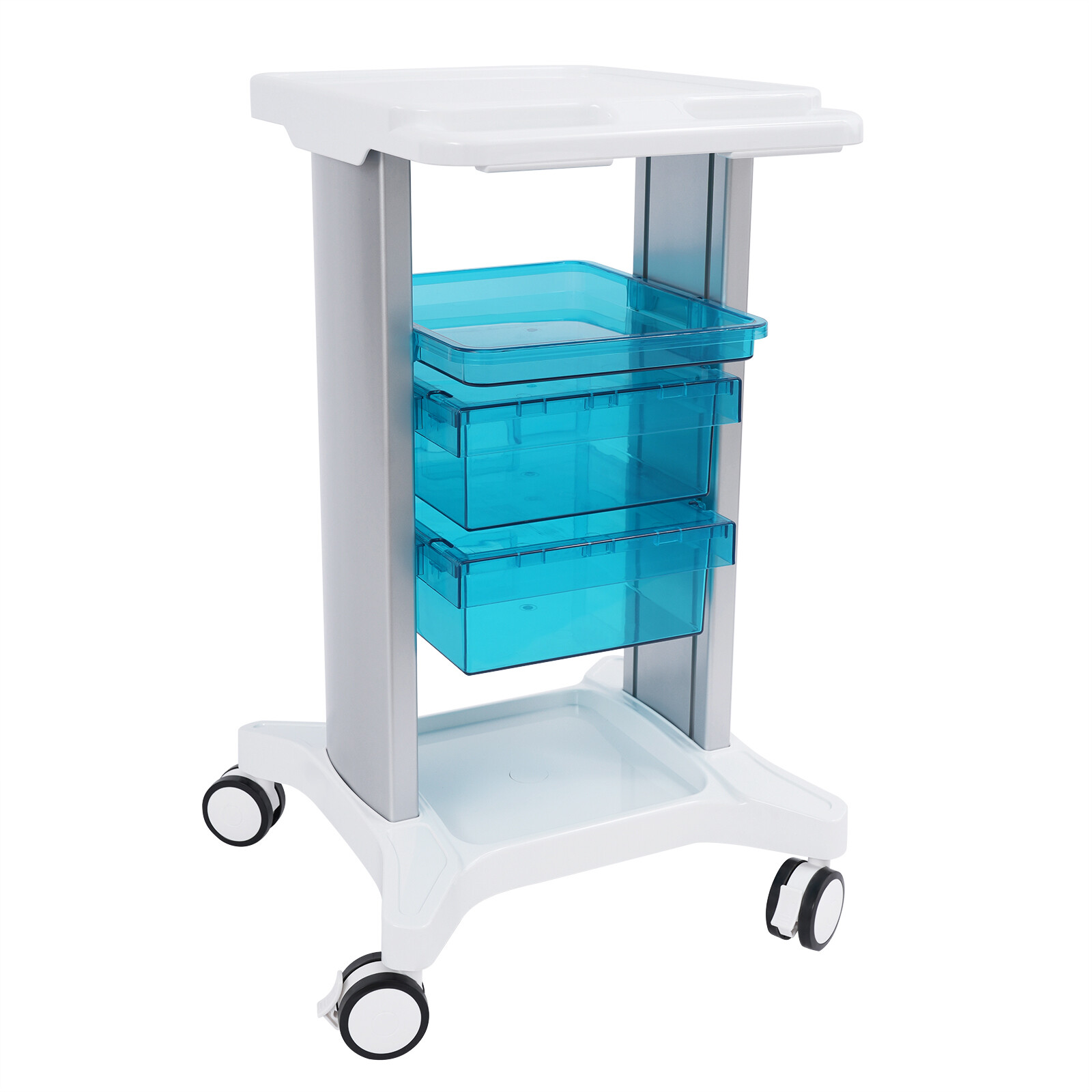 Medical Beauty Trolley Carts Mobile Cart Instrument With 3 Trays 360° wheels