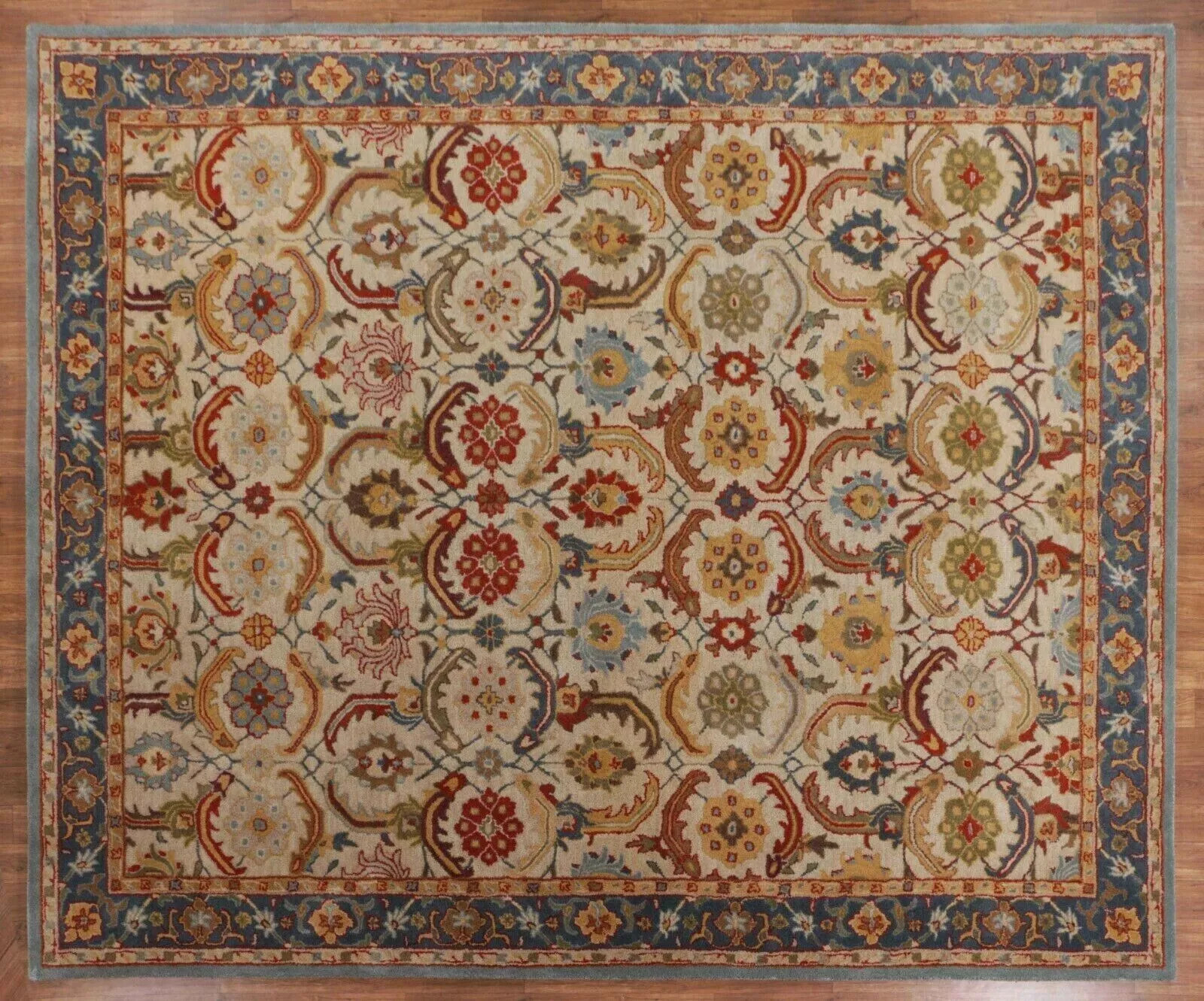 Pottery Barn Eva Beige Wool area rug | Hand made Rug | Designer Rug sale