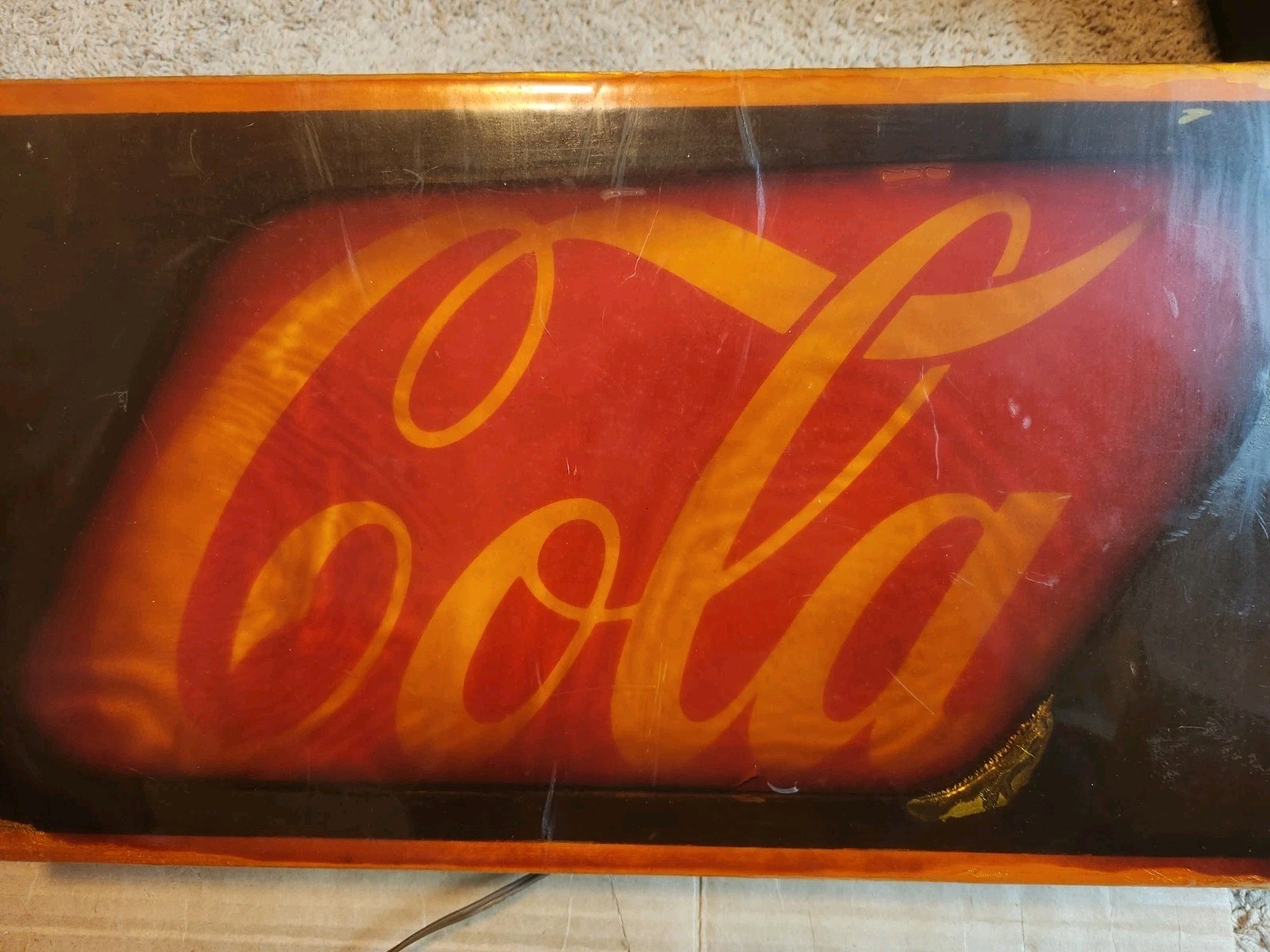 Vintage Coca-Cola Light Up Sign Original Store Display Used