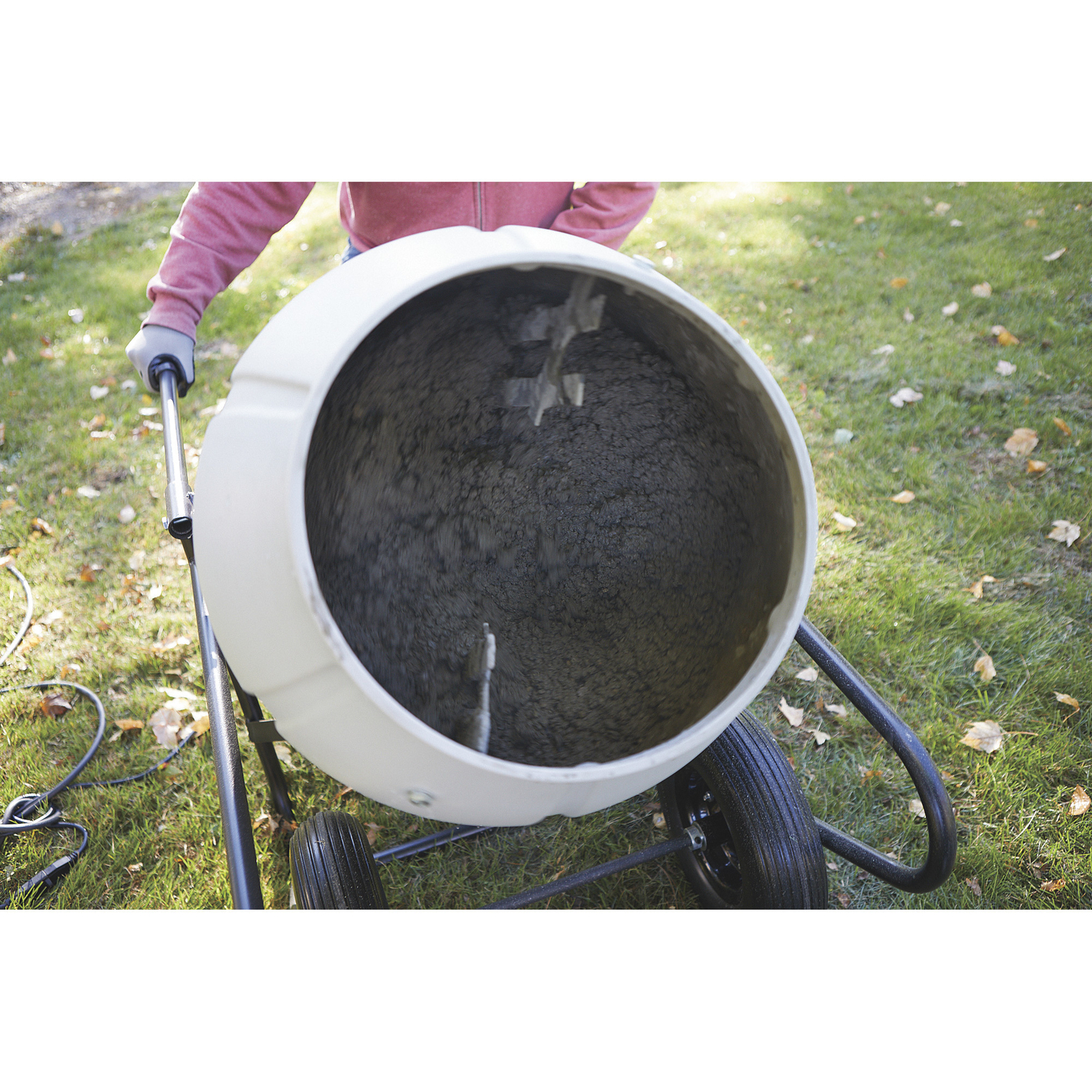 Klutch Electric Cement Mixer, 3.5 Cu. Ft. Poly Drum, 1/2 HP, 120V Electric