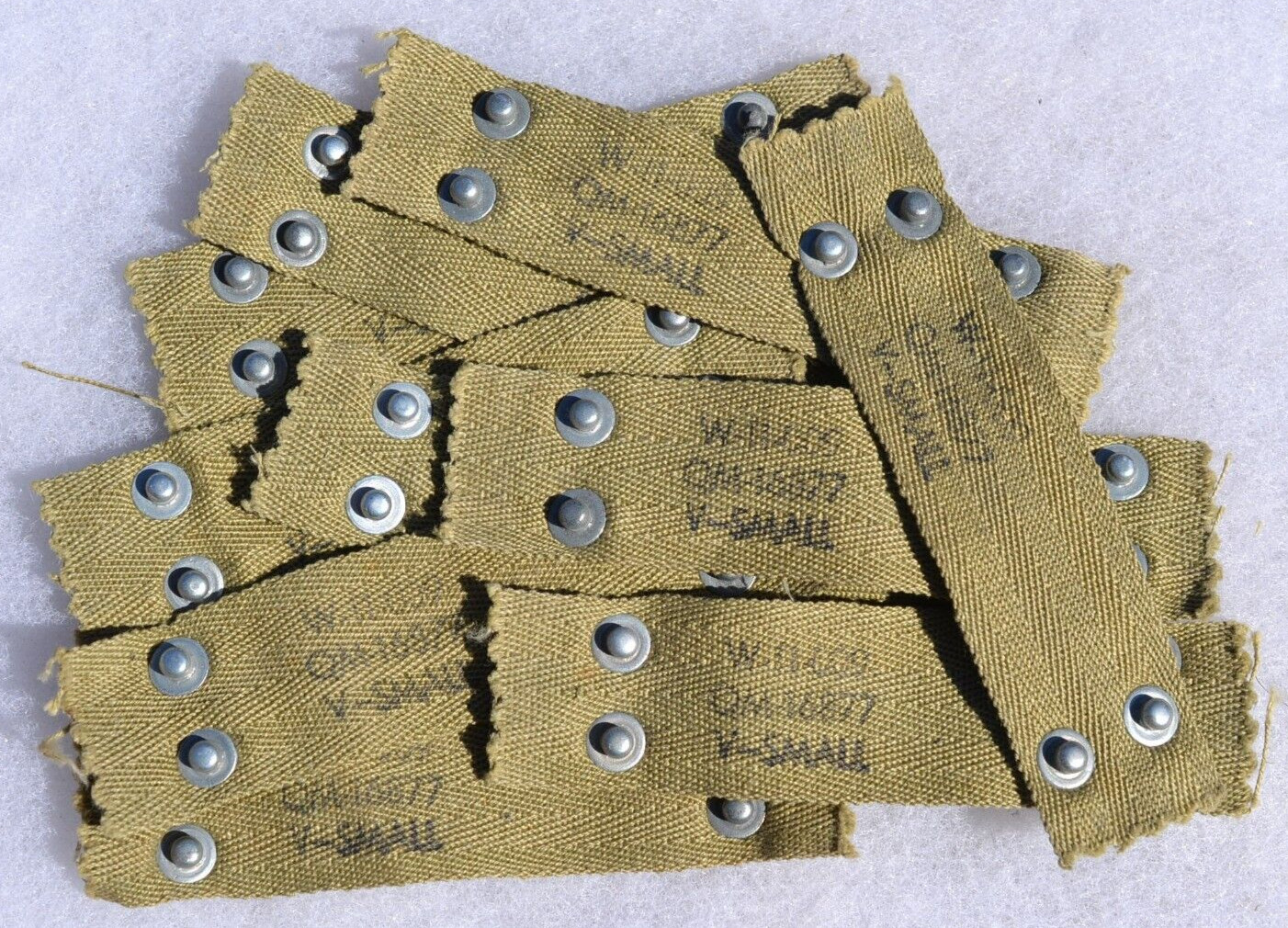 US ARMY M-1 HELMET LINER NAPE STRAP  W-11 MAKER STAMP 4.5 INCHES LONG