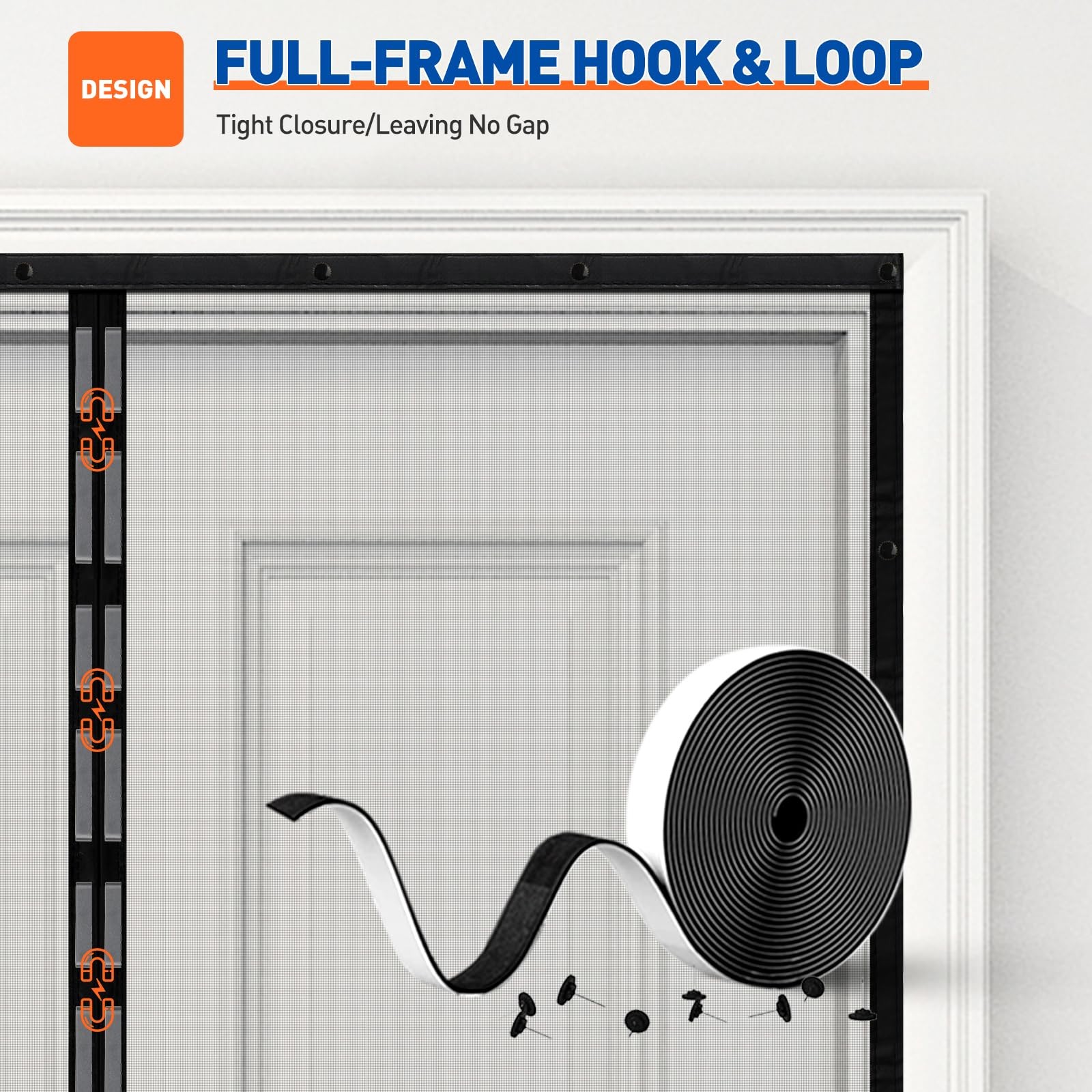 Magnetic Screen Door Fit Door Size 30 x 80 Inch, Screen Size 32" x 81" Strong...