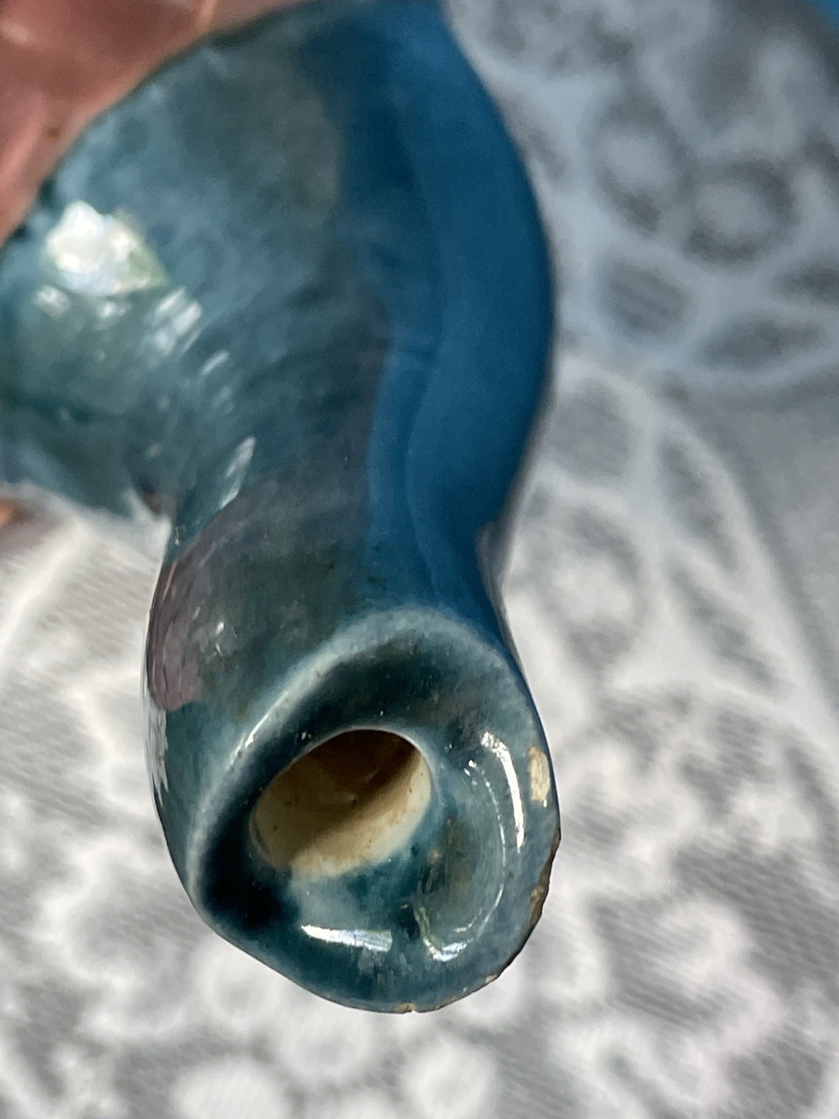 Ceramic Teapot Pink & Teal Basketweave Country Flare Cottagecore Signed Dated