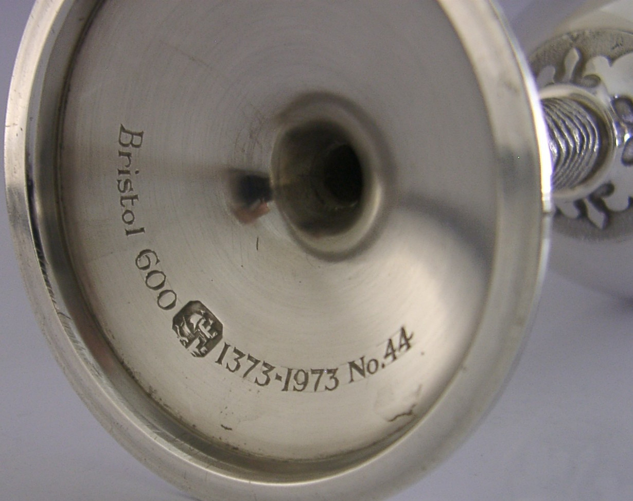 ANTHONY ELSON BRISTOL STERLING SILVER CHALICE GOBLET 1973 MID CENTURY 222g 44