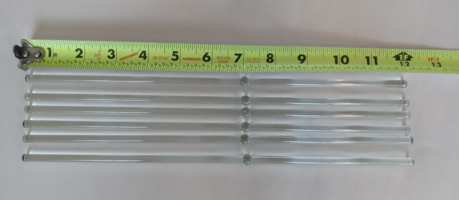 6- 12" Glass Sciolari Chandelier Rods Swizzle Stick with Knob Bead Replacement