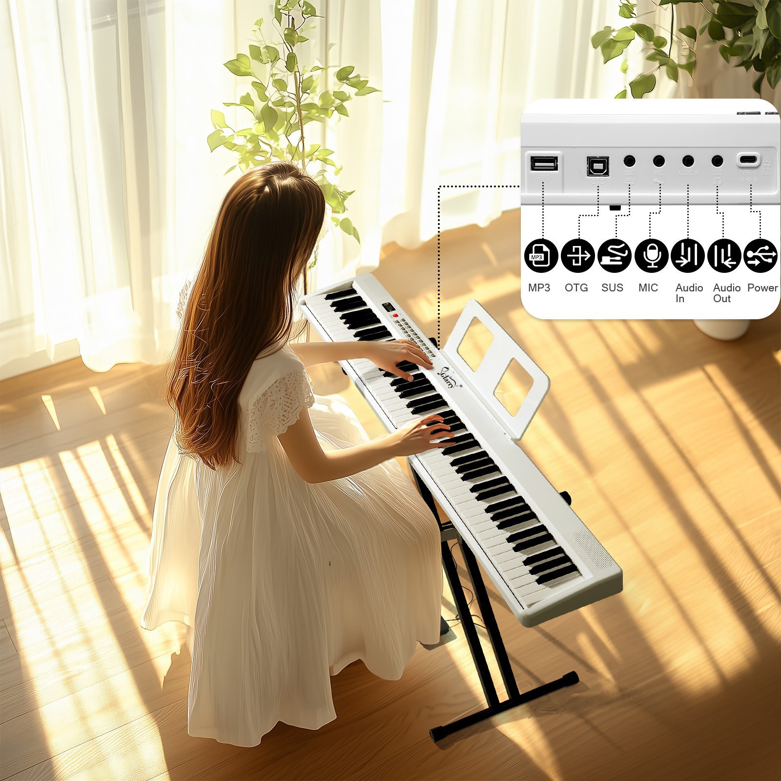 🎸NEW IN BOX!🎸88 Key Foldable Electric Piano/Keyboard +Weighted +Case!