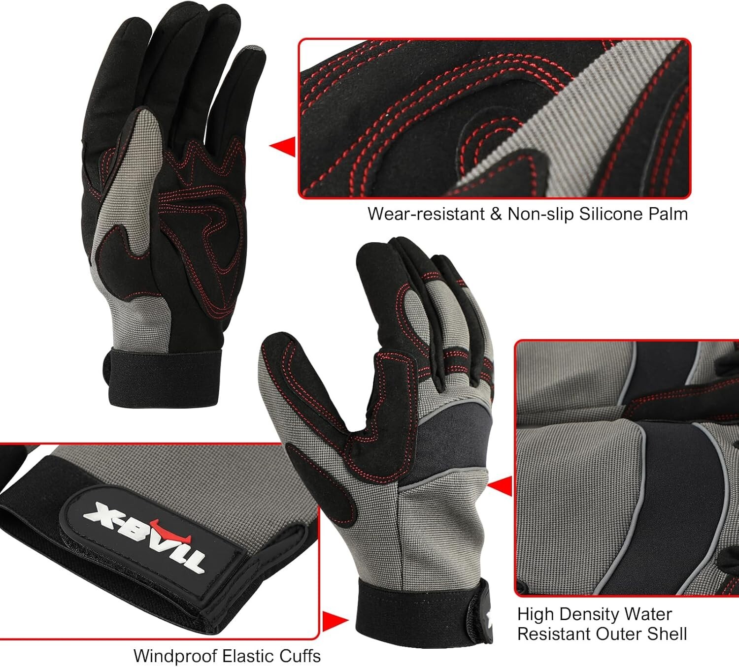 X-BULL Kinetic Rope Recovery Kit 30ft rope Soft Shackles Heavy Gloves 4WD Car