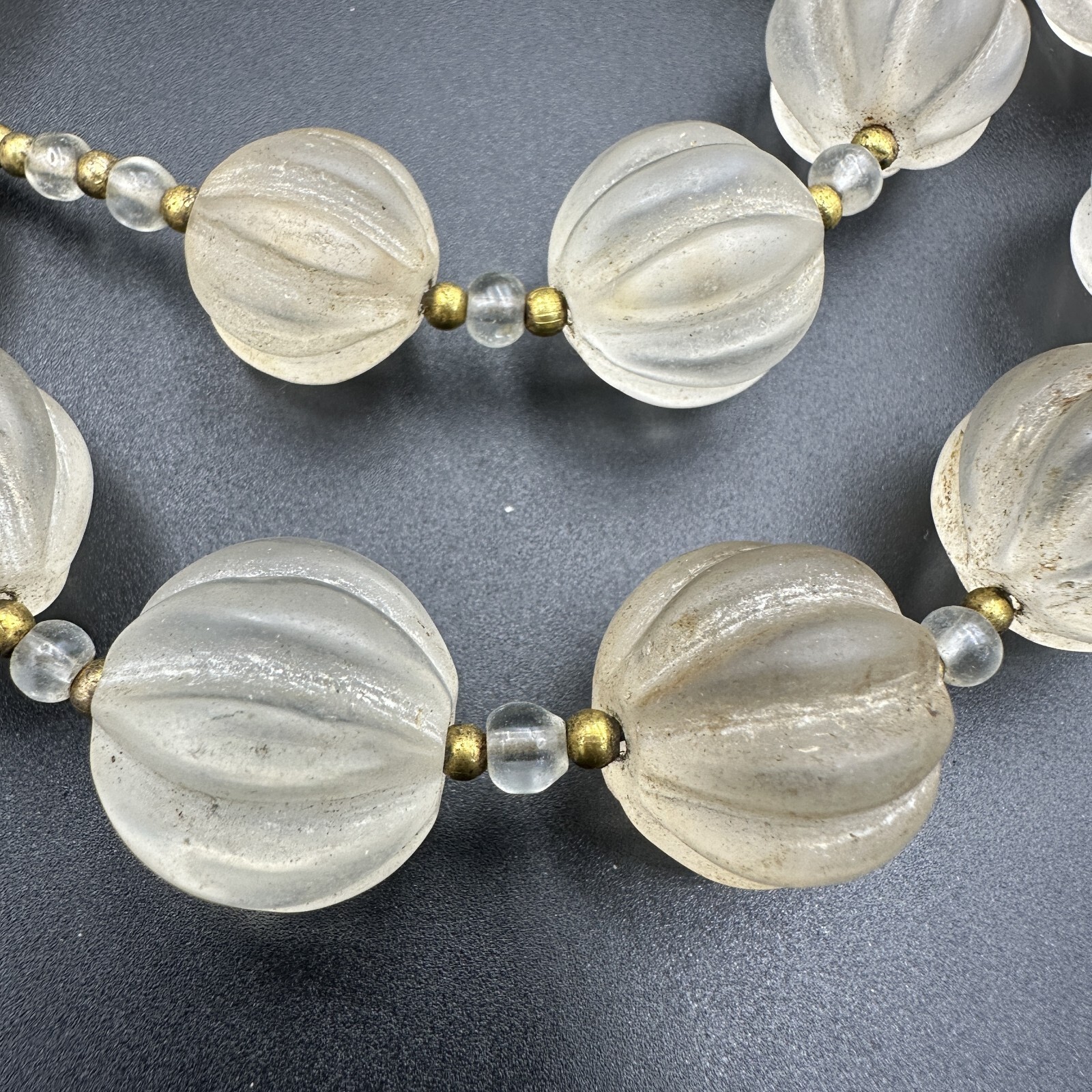 Himalayan Regions Old Crystals Beads Carving Necklace