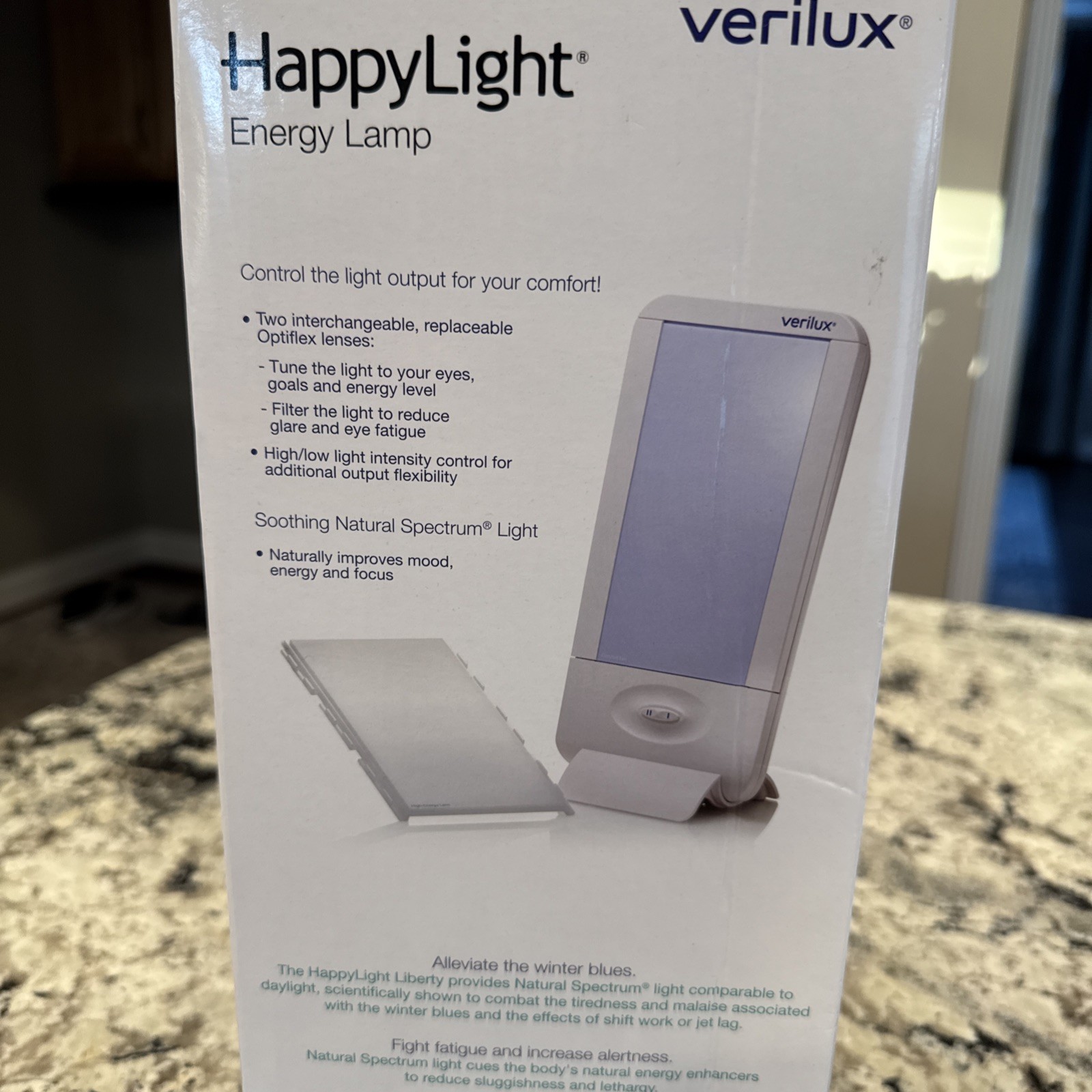 Verilux HappyLight Full-Size - UV-Free Therapy Lamp, Bright White Light with ...
