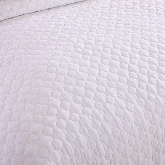100% White Cotton Quilt Set Bedspread Coverlet