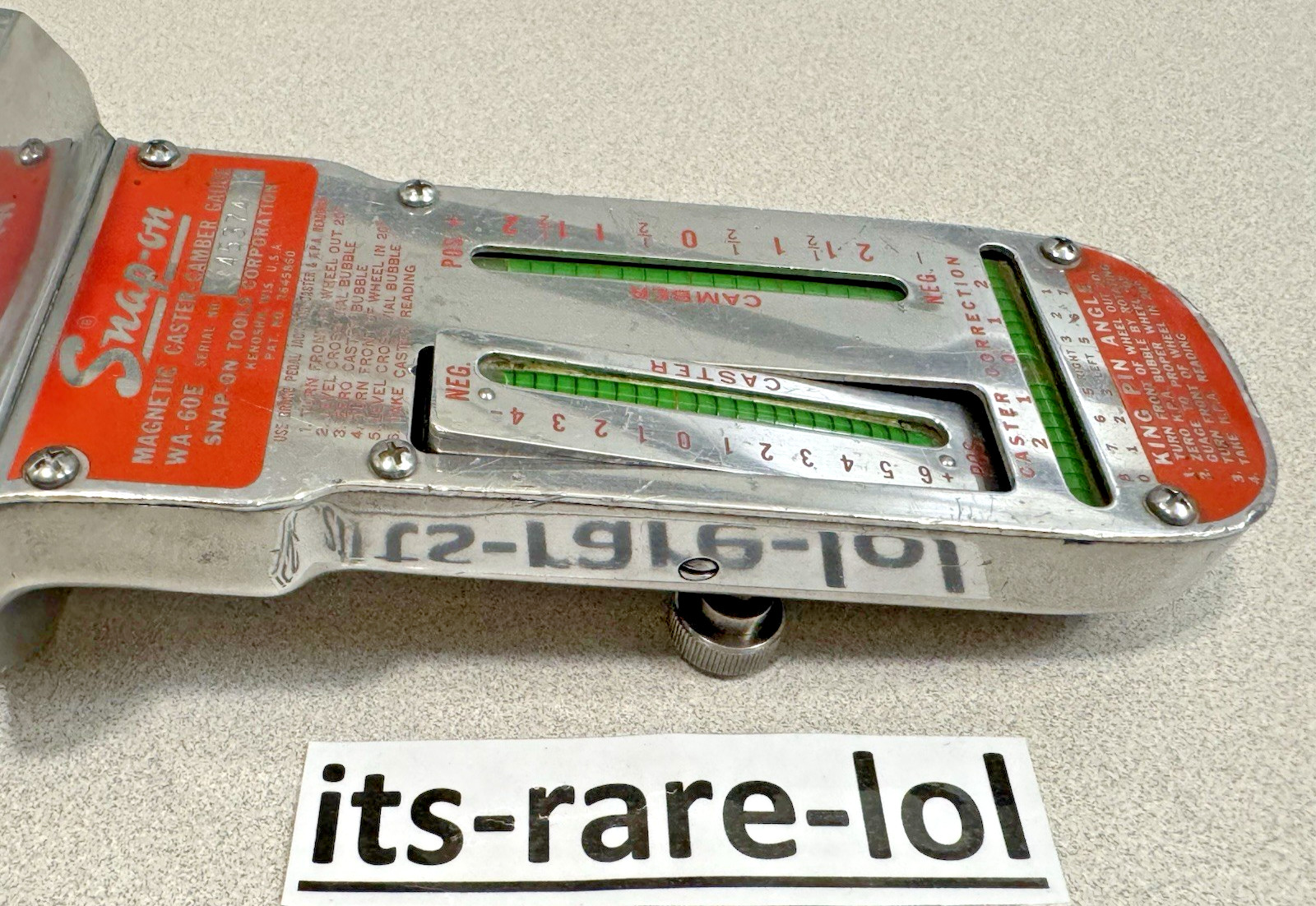 Snap-on WA-60E Magnetic Caster Camber Alignment Gauge & WA802/WA812 Hub Adapters