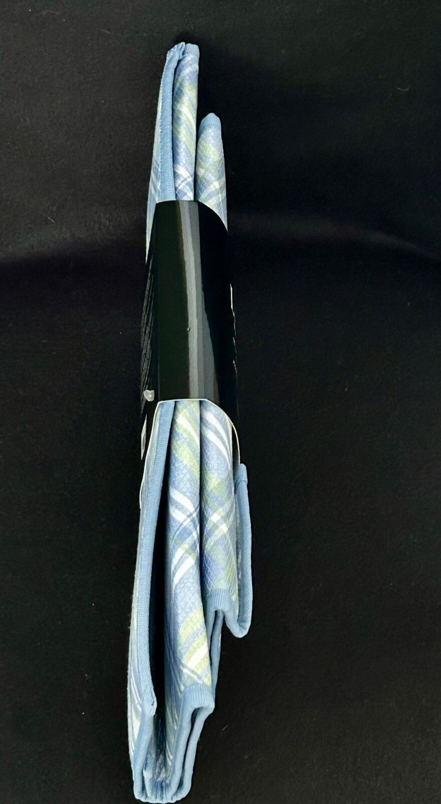 RALPH LAUREN KITCHEN DRYING MATS Plaid (2) 12" X 18" And 16" X 22" Blue/Green