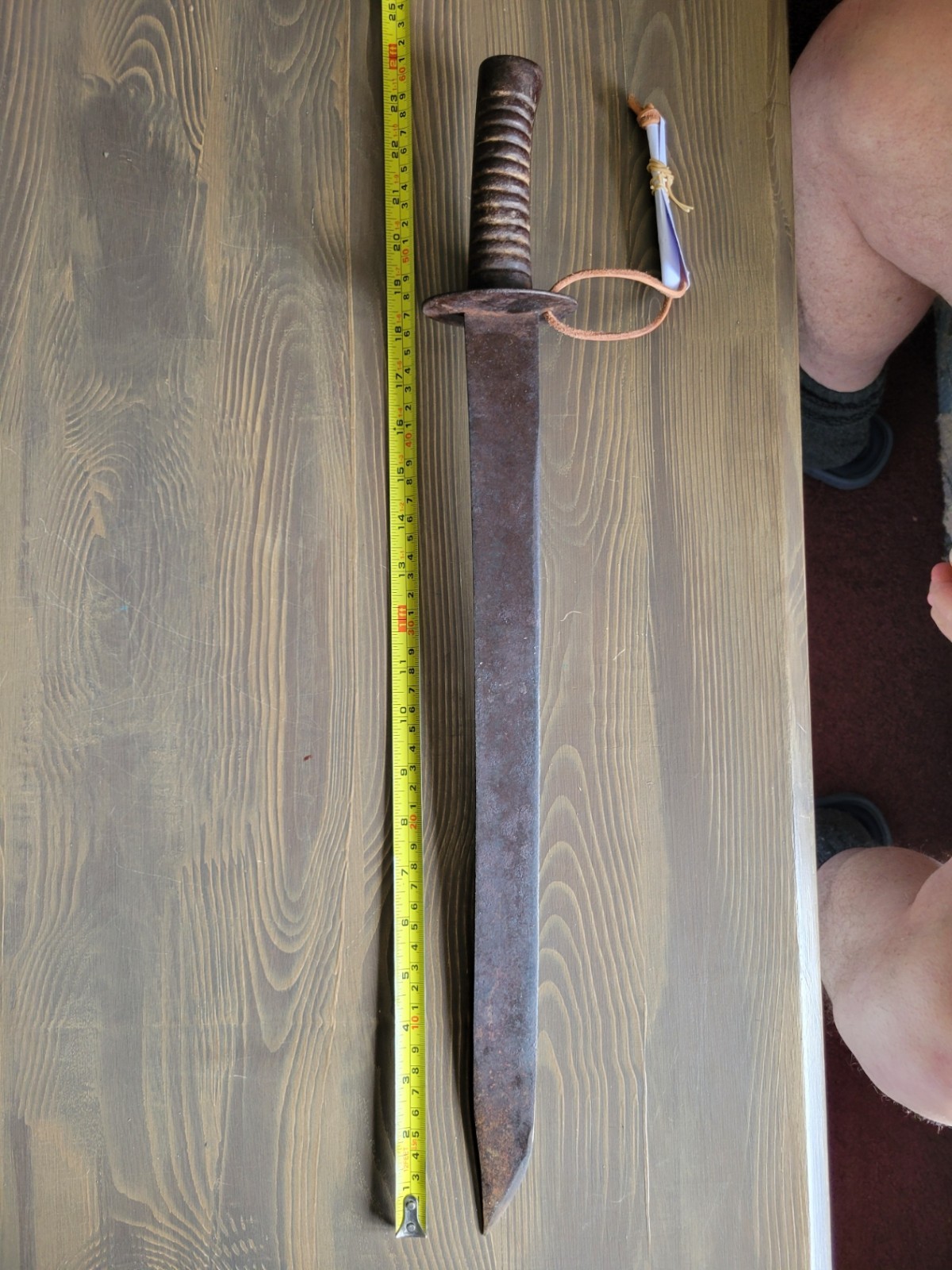 German All-Steel Short Sword Bowie Knife Used Free Shipping