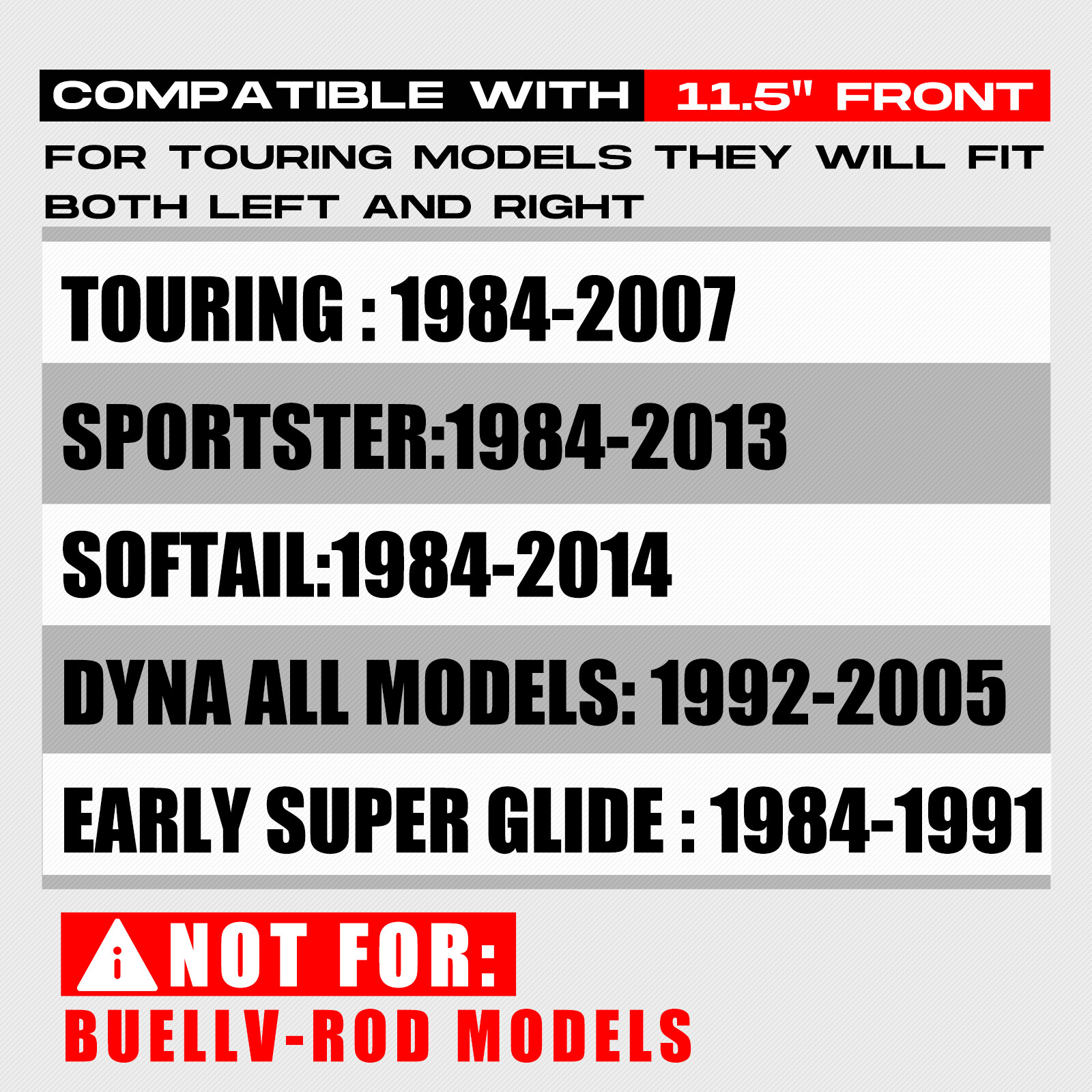 2Pcs 11.5" Front Brake Rotors Polished for Harley Touring Softails Sportsters