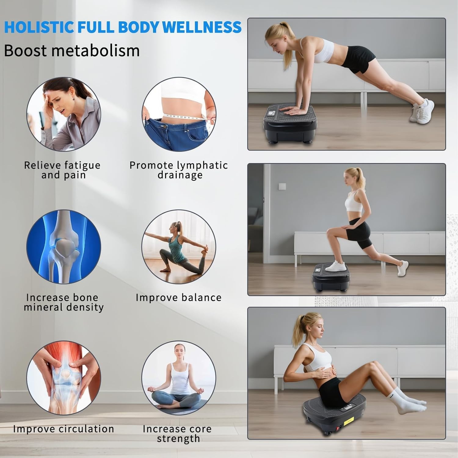 Homesy Vibration Plate Exercise Machine – Full Body Fitness Platform Fat Burning