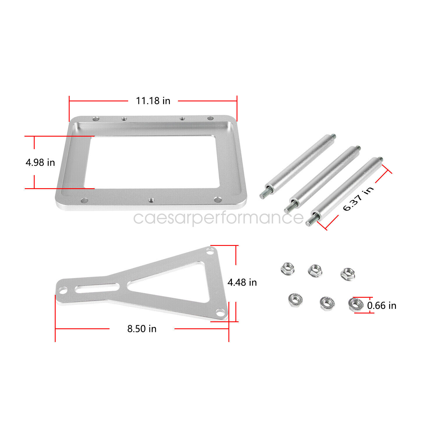 Universal Billet Battery Tray Hold Down Trunk Relocation Box 551181