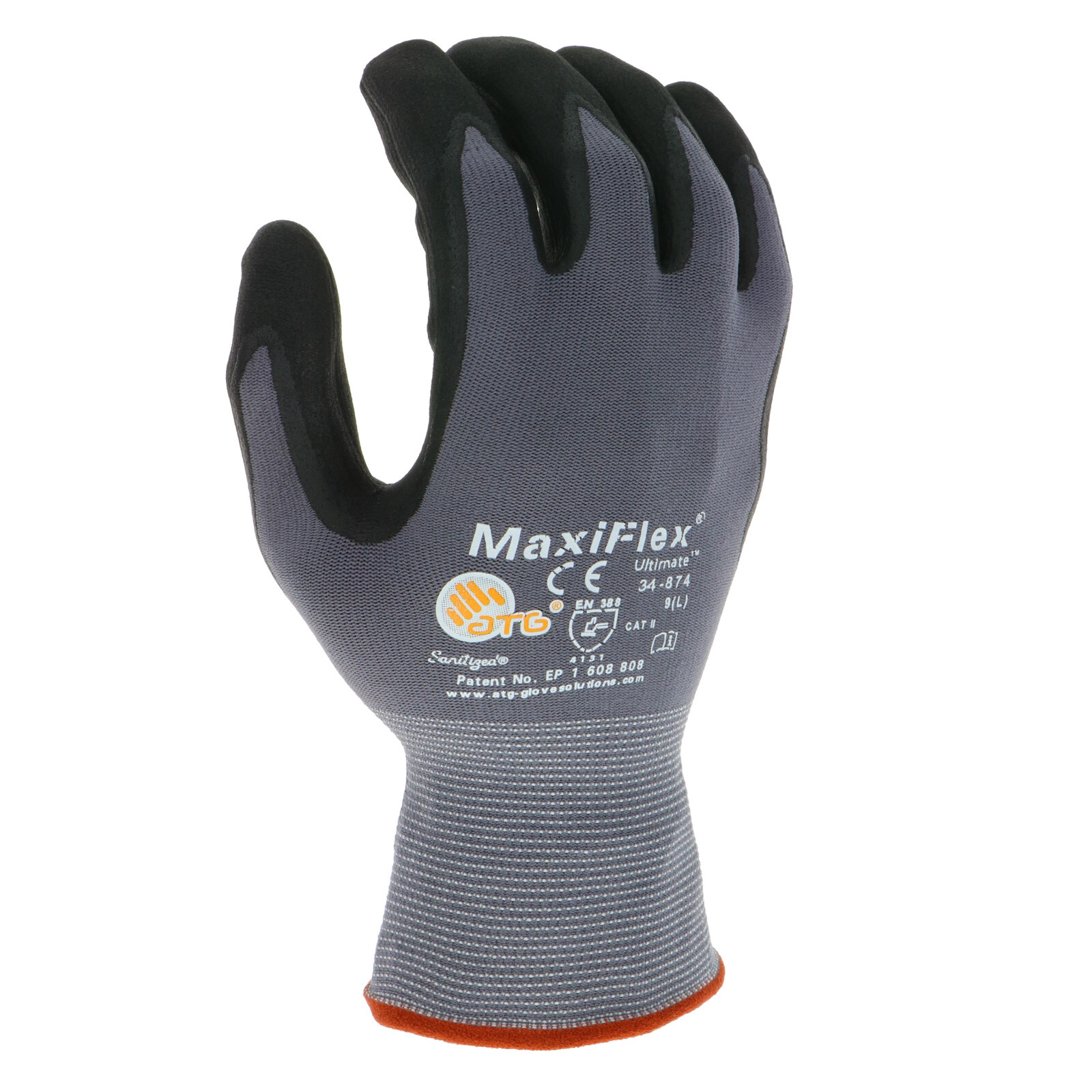 34-874 MaxiFlex Ultimate Micro Foam Nitrile Grip Coated PROTECTIVE WORK GLOVES