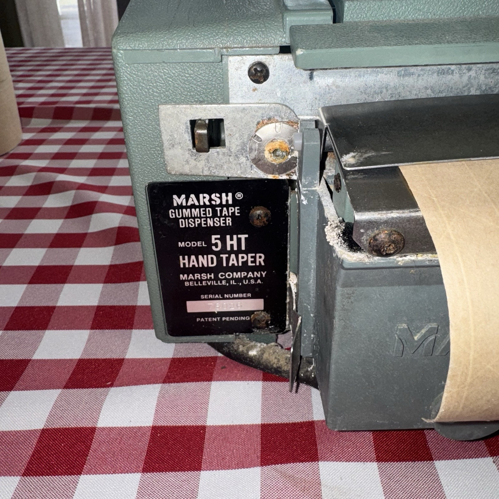 Marsh Gummed Tape Dispenser Model 5HT Hand Taper + 4 Rolls Of Tape