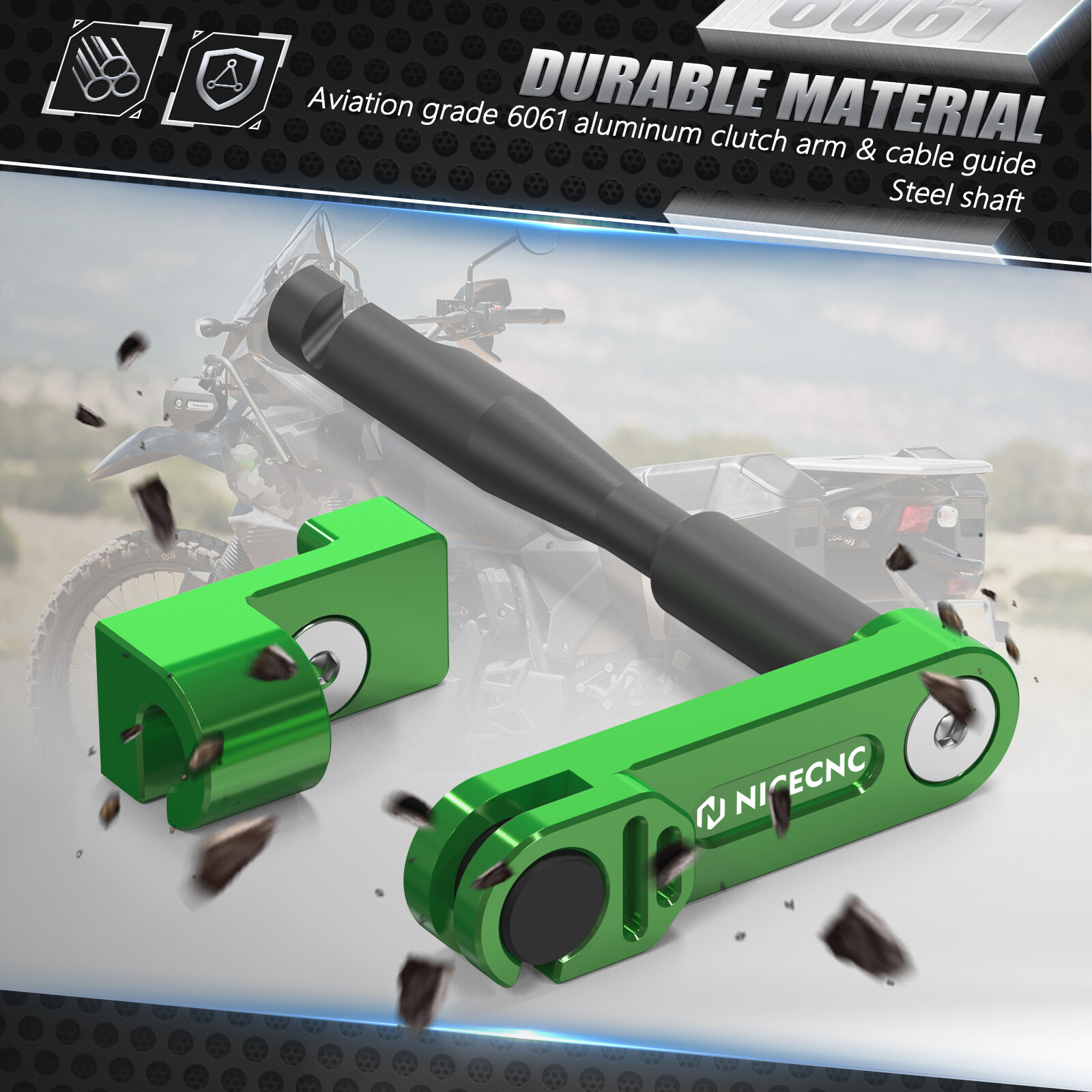 Aluminium Motorcycle One Finger Clutch Arm For Kawasaki KLR650 KLR 650 2008-2024