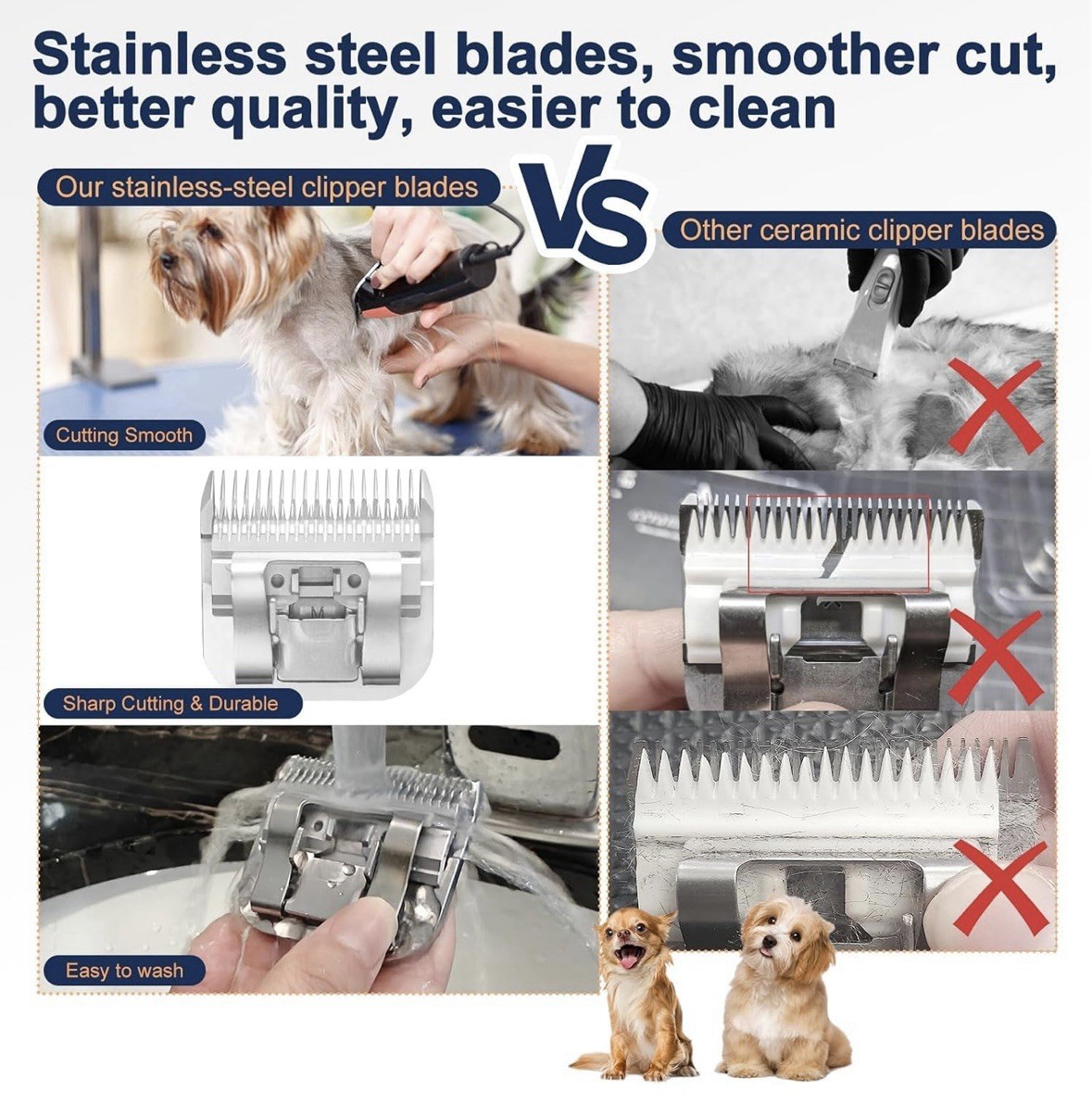 Clipper Blades Pet Grooming Clipper Replacement Blades Detachable Blade
