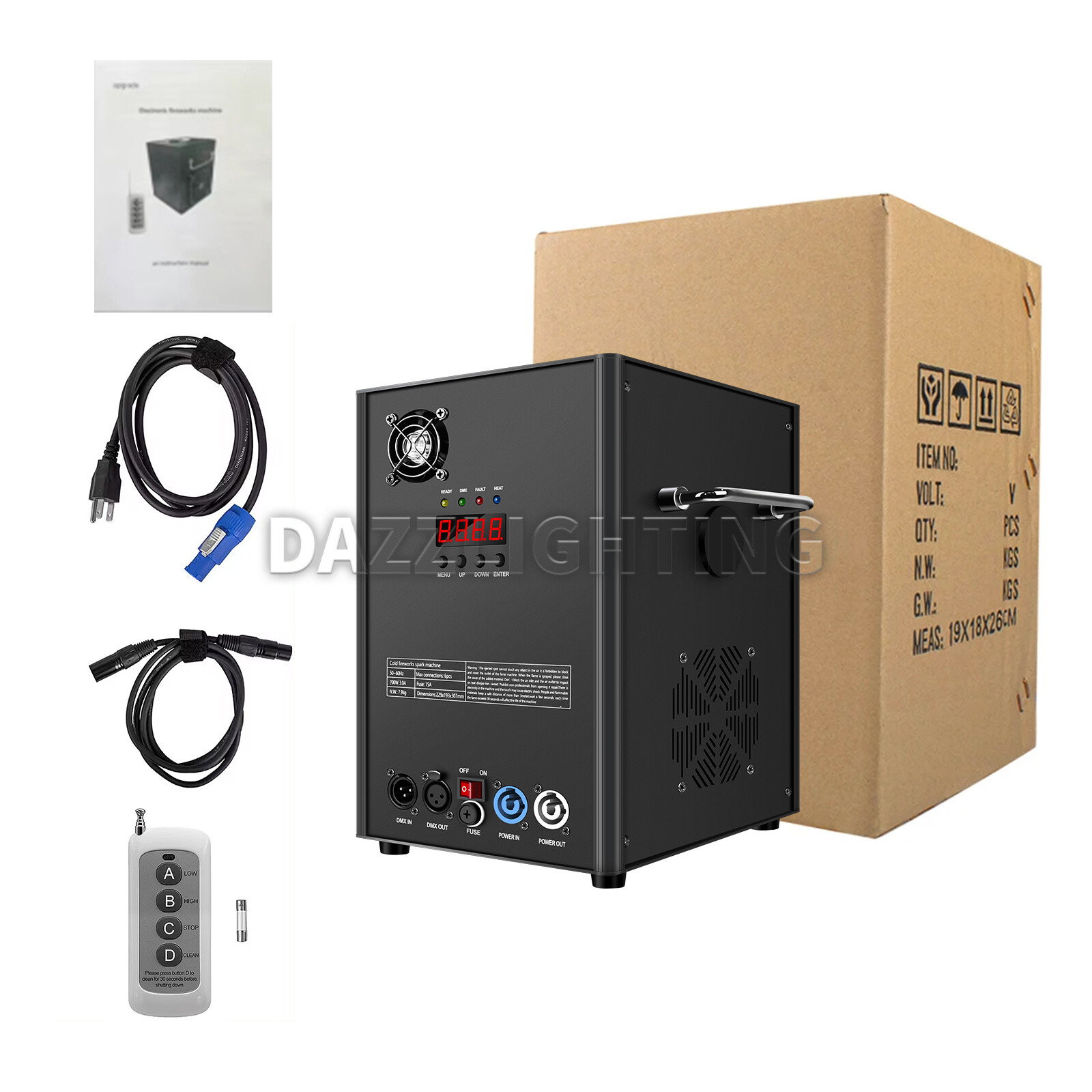 2/4PCS Cold Spark Machine 750W/850W DMX Firework Stage Effect Wedding DJ Event